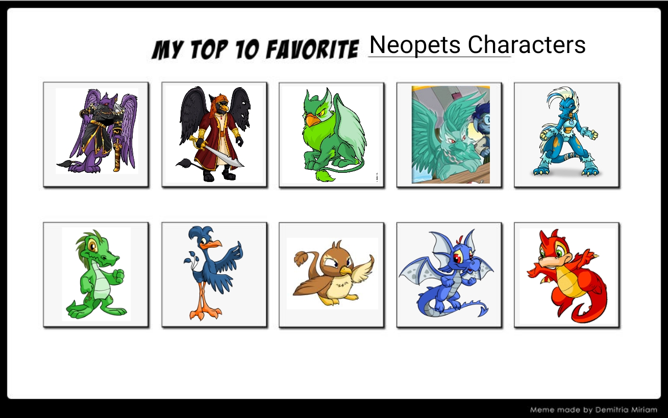 My Top 10 Favorite Neopets Characters r/neopets