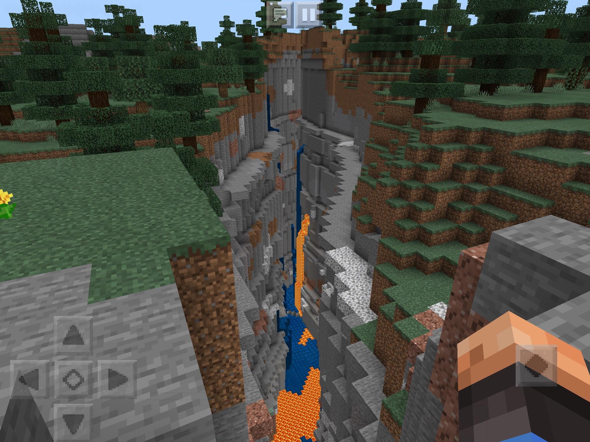One of the coolest looking ravines I’ve ever found r/Minecraft