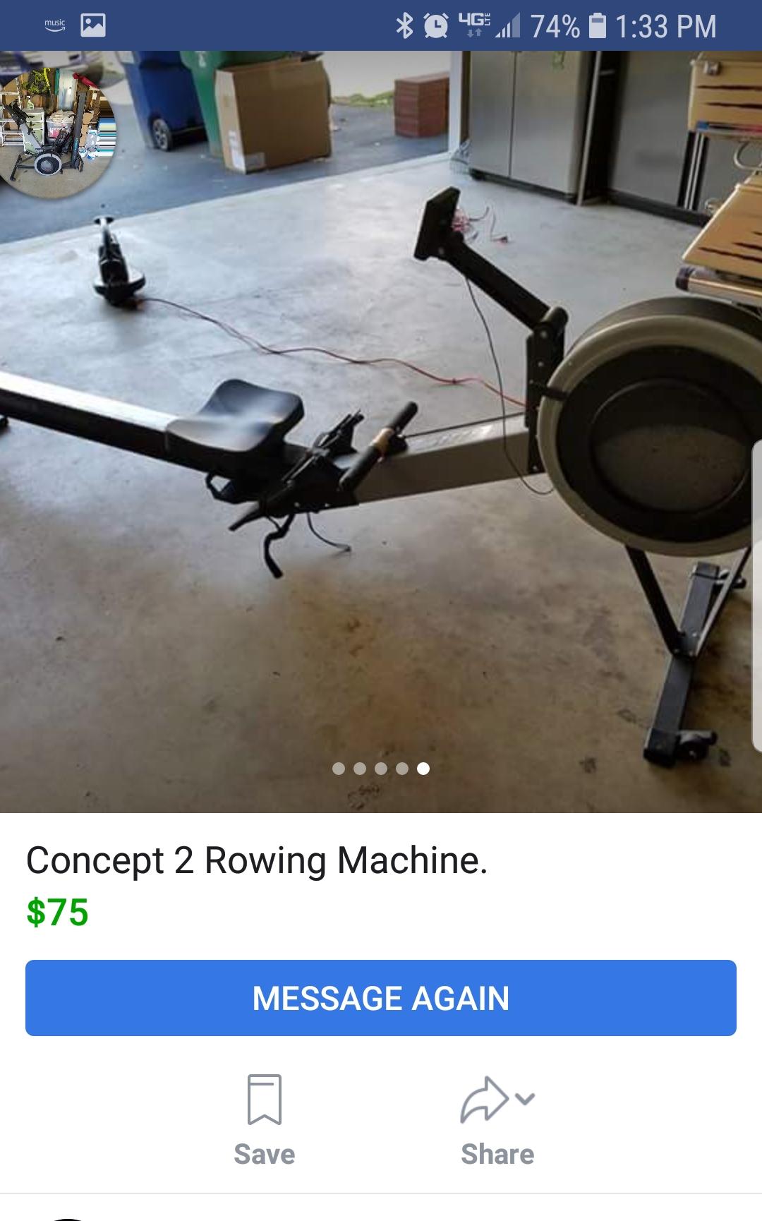 Facebook Marketplace Find Older Concept2 Rower 75 homegym