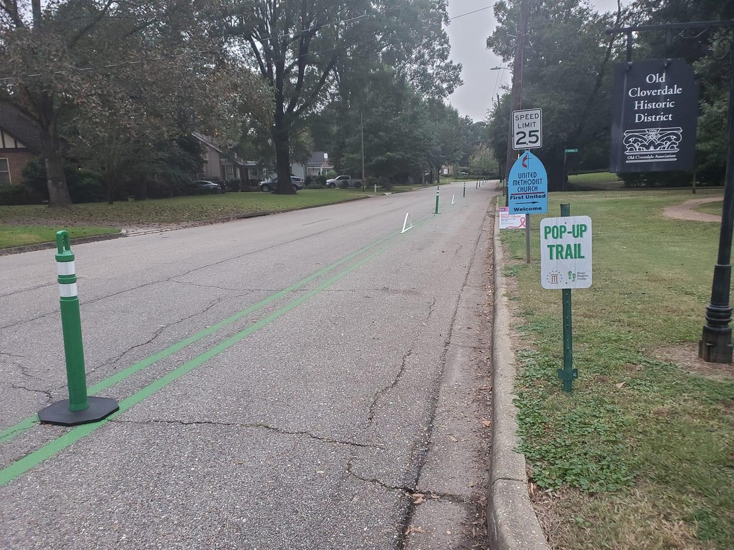 Pop up walking/biking trail in Old Cloverdale they are hoping to get