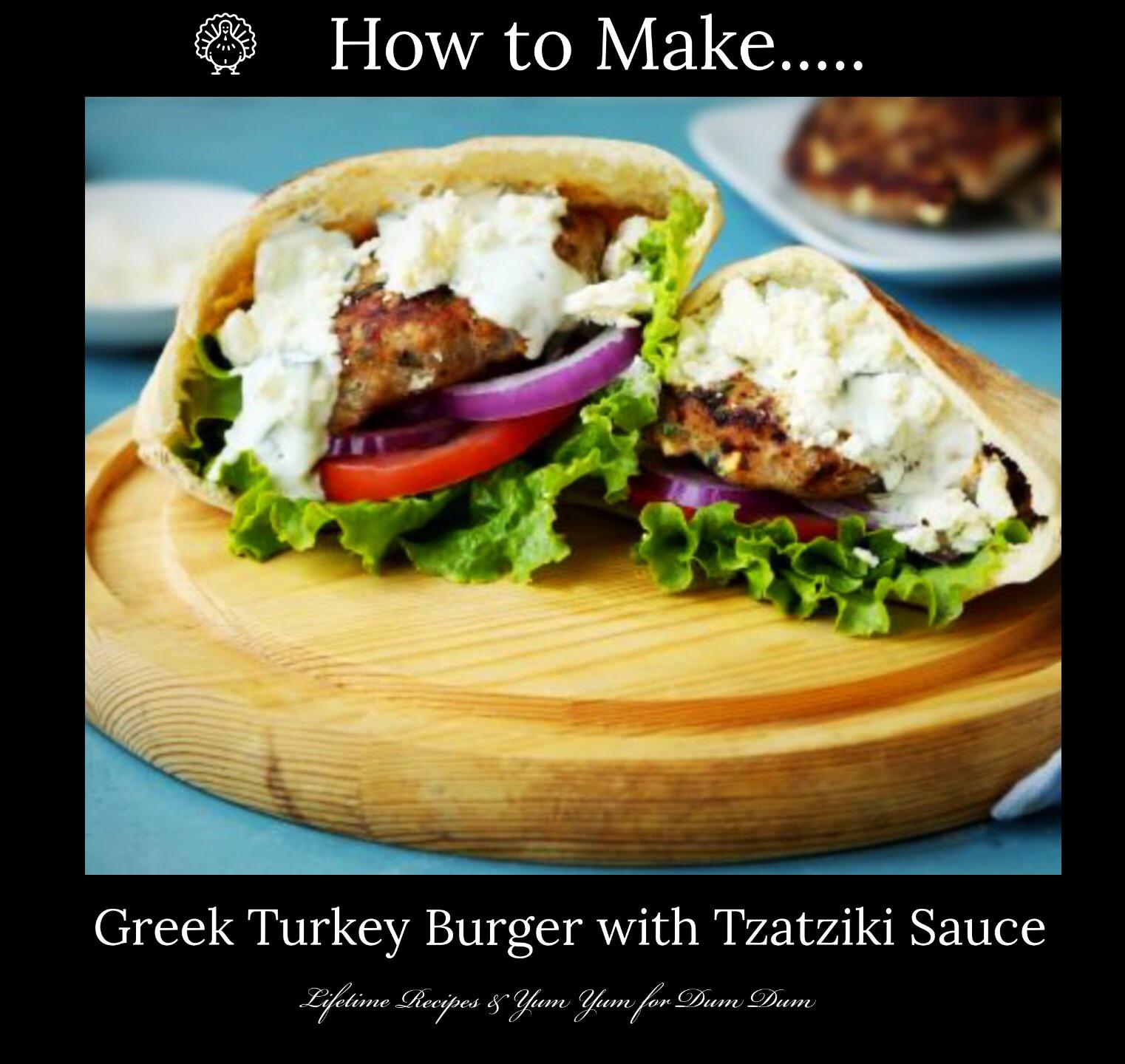 Greek Turkey Burger with Tzatziki Sauce r/RecipeInspiration