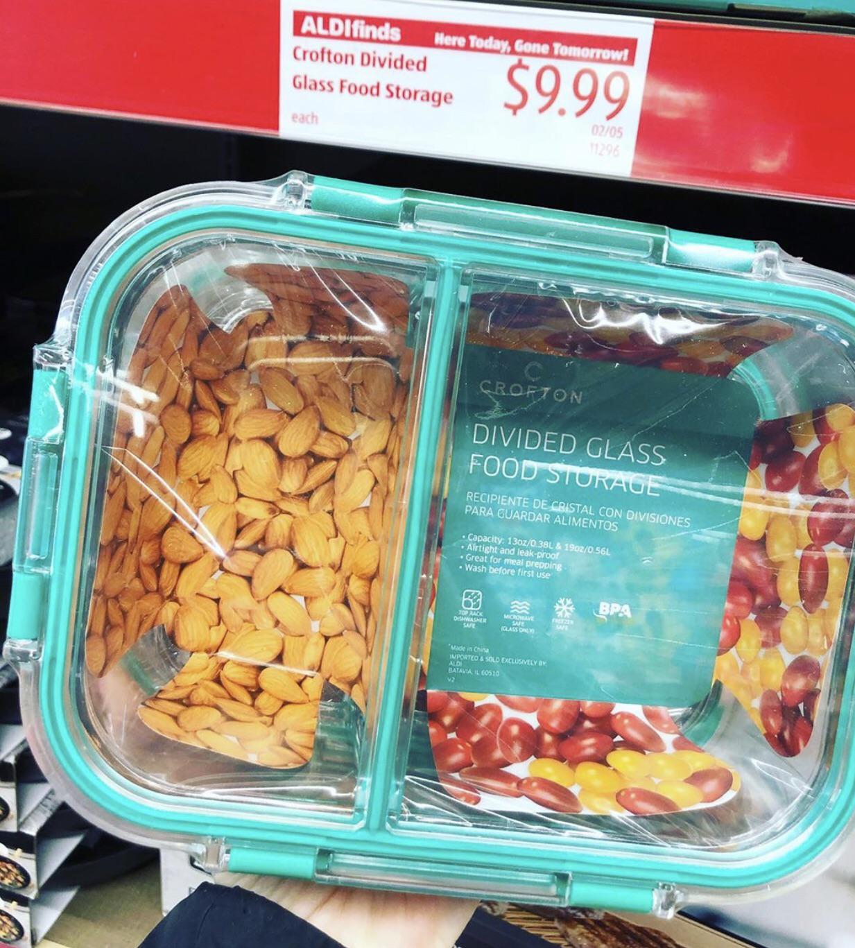 Aldi currently has a two pack of divided glass storage containers for