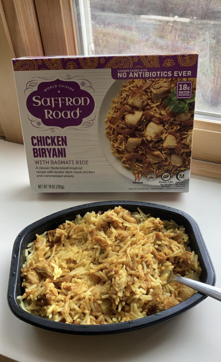 saffron road chicken biryani 9/10! great spices and chicken is pretty