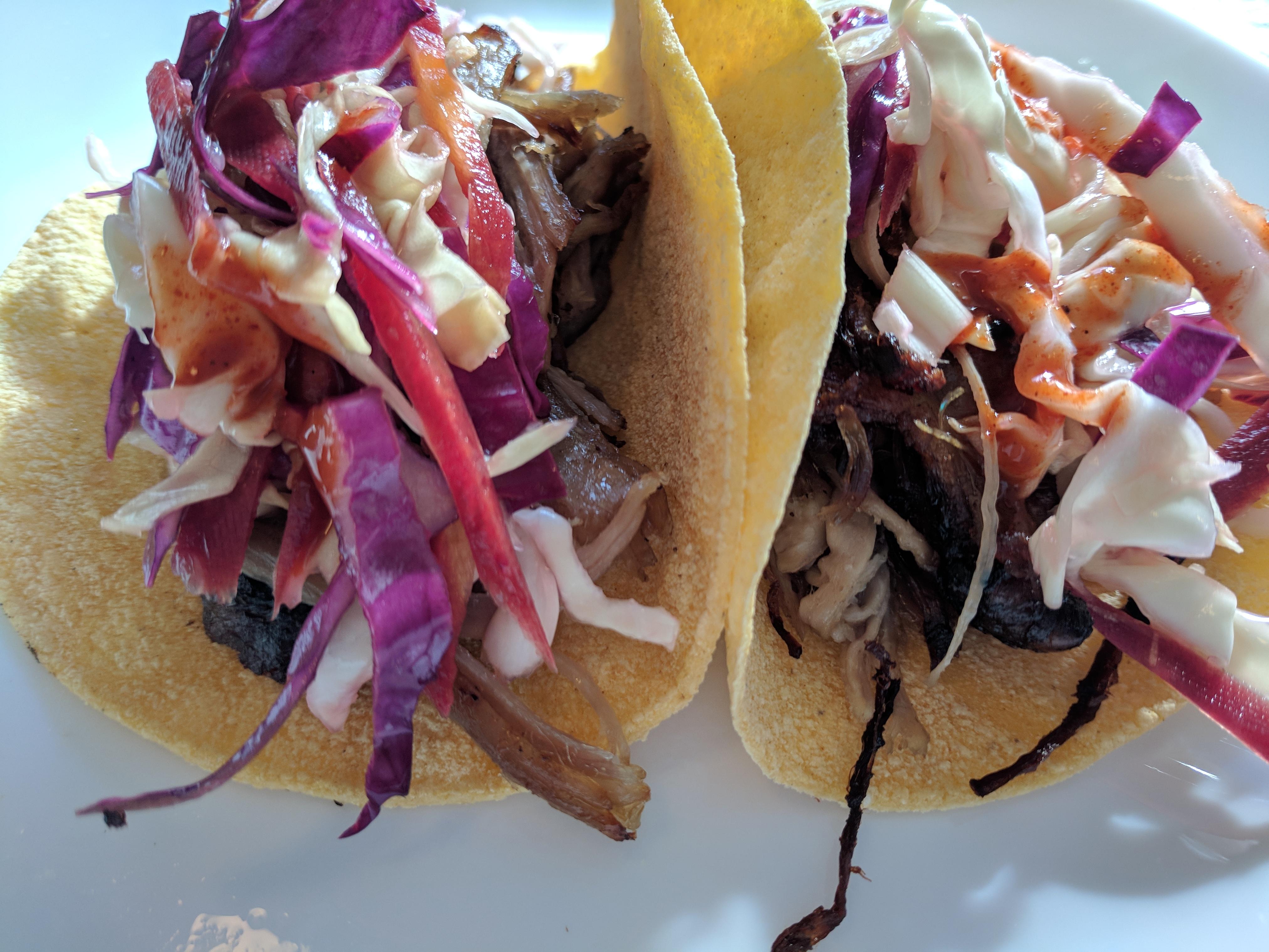 [Homemade] Carnitas tacos with slaw food