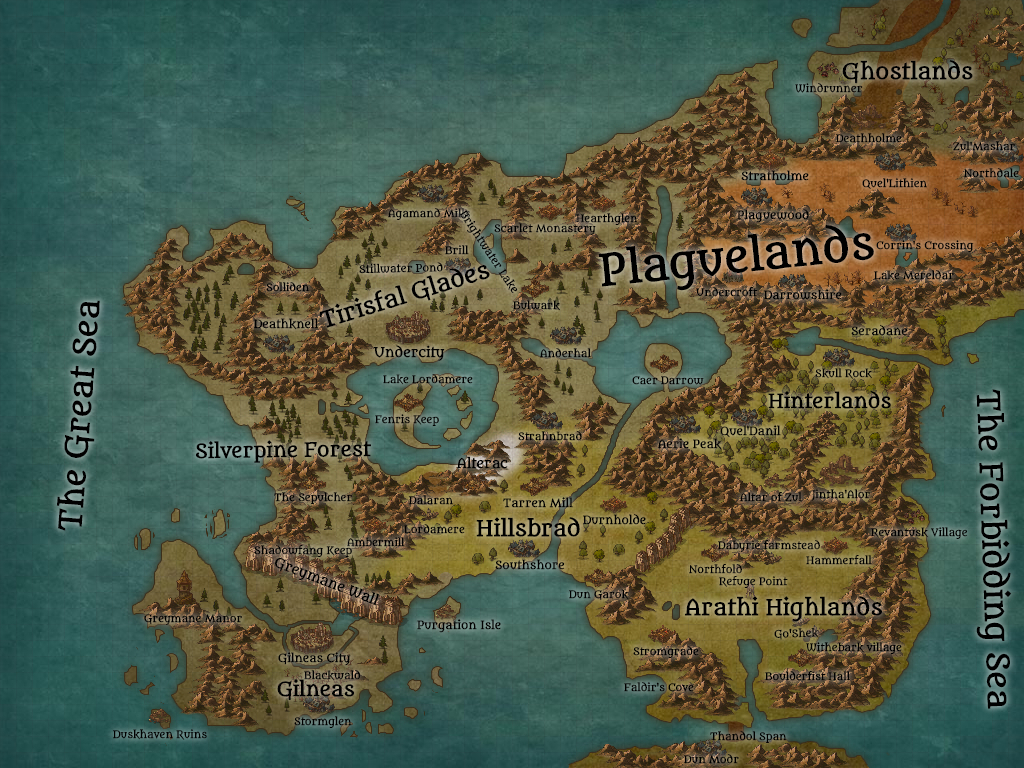 Map of Lordaeron (Inkarnate) r/wow