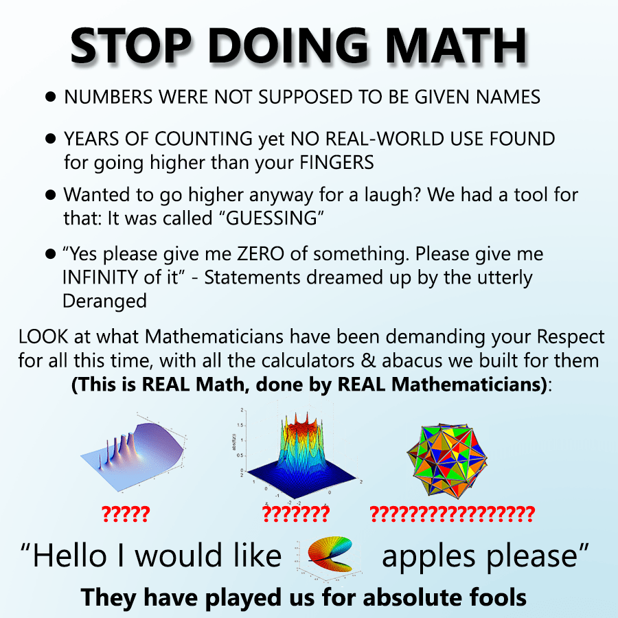 Stop doing math mathmemes