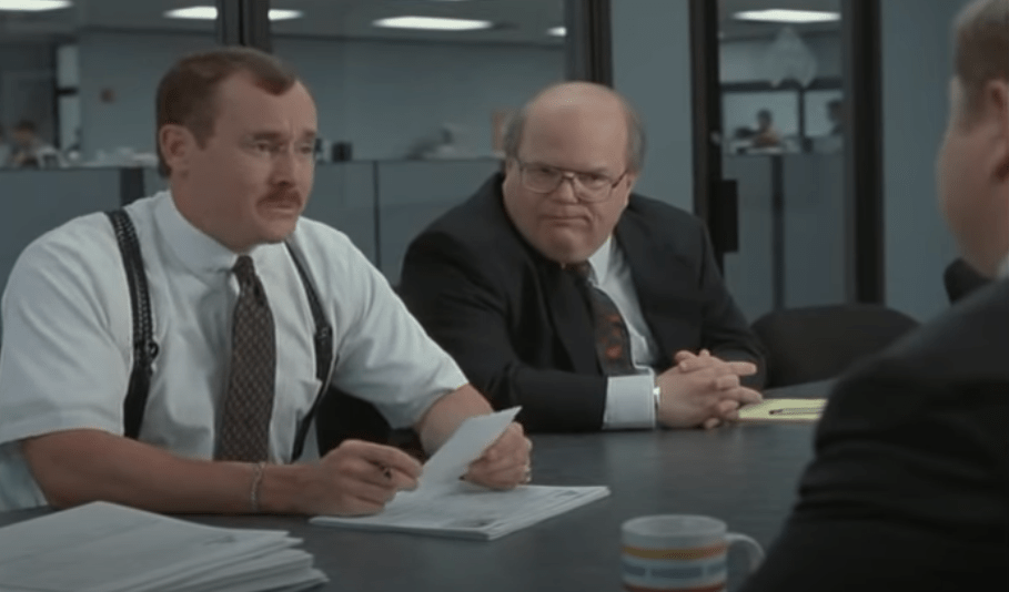 In Office Space (1999), when the Bobs are discussing Milton, his