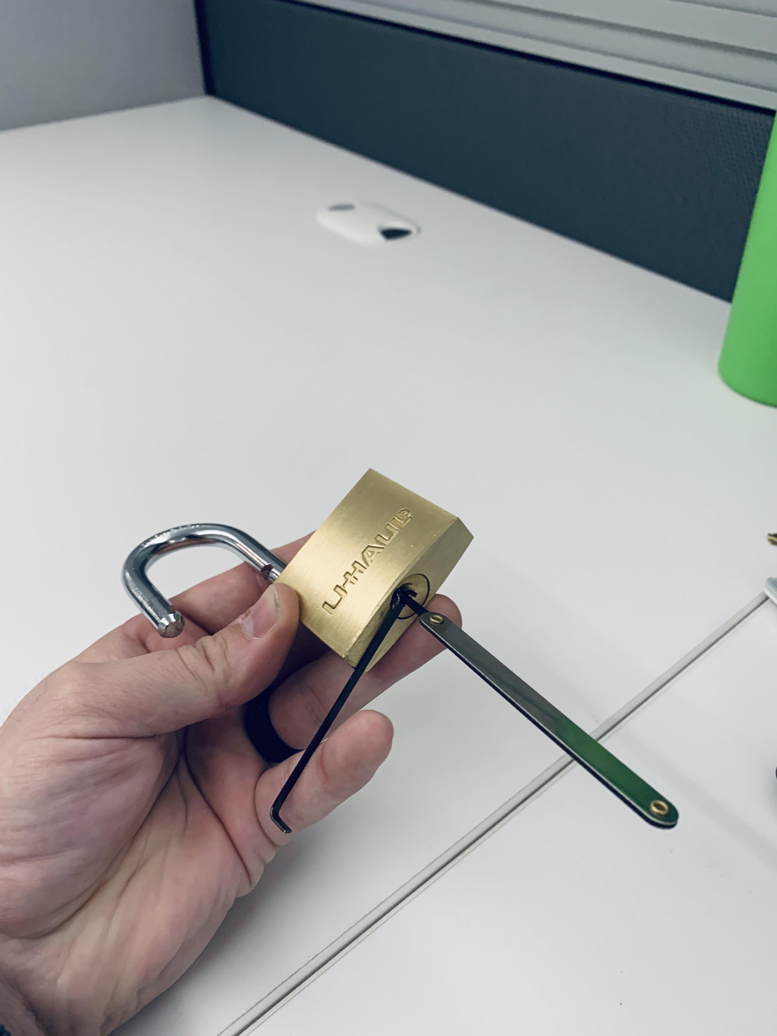 Picked a UHaul lock I grabbed while doing database upgrades at work