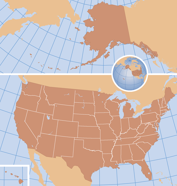 Alaska Over Us Map Map of the USA with Alaska to scale. How US maps should be taught MapPorn