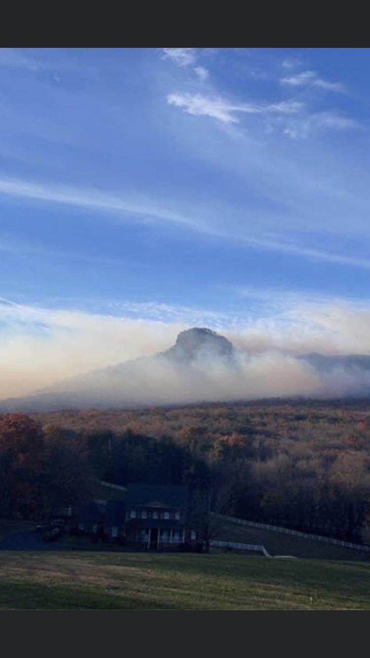 Pilot Mountain fire November 2021 r/NorthCarolina