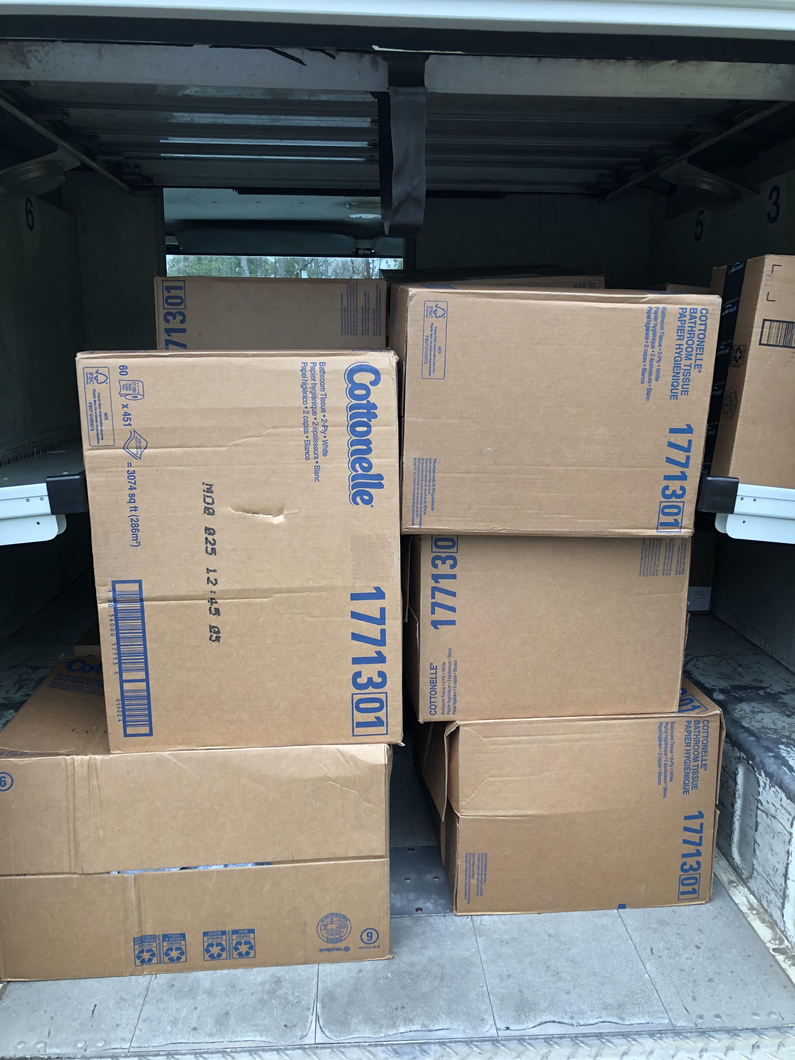 One residential customer ordered 10 cases of toilet paper. 600 rolls