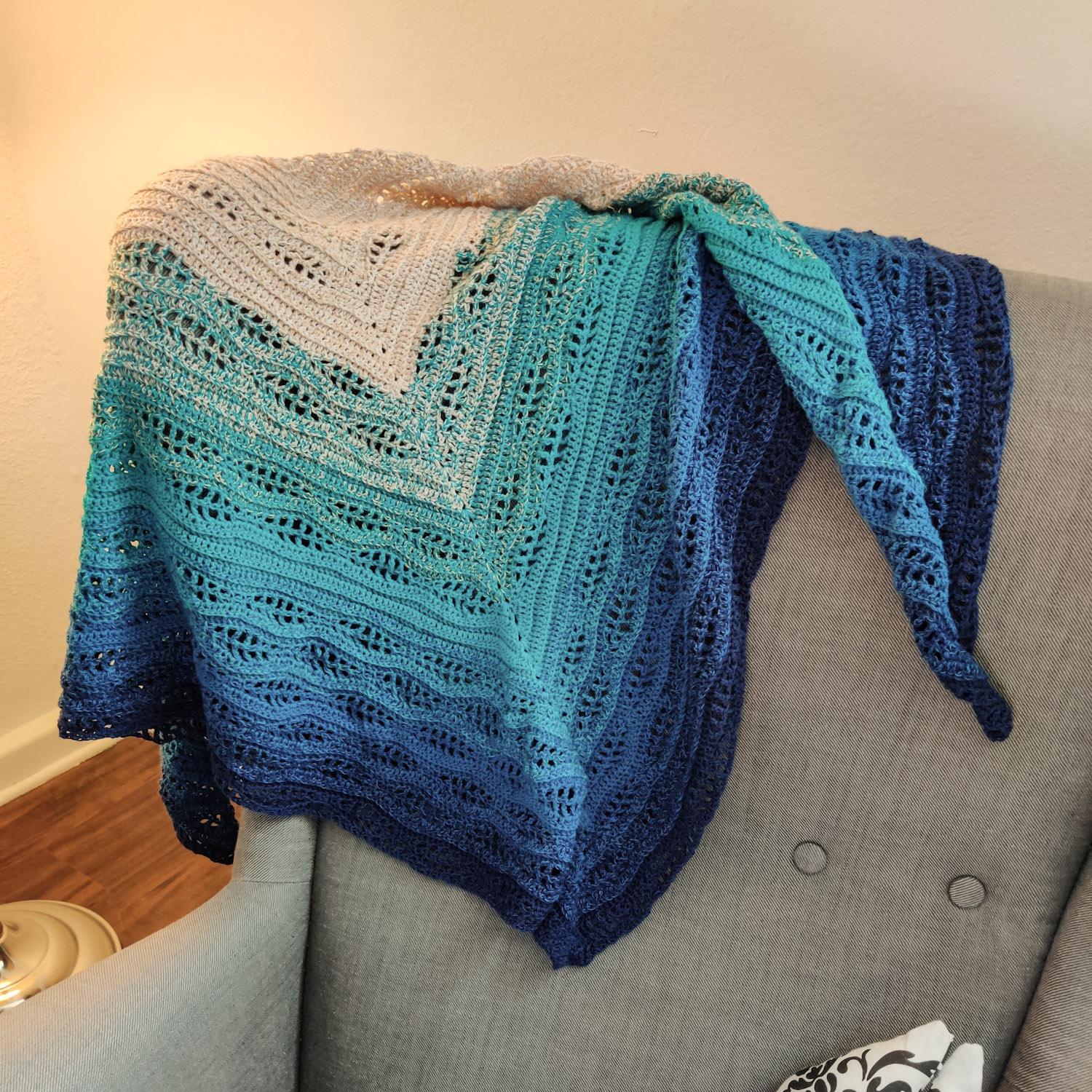 A gift for my sister. Kalinda shawl r/crochet