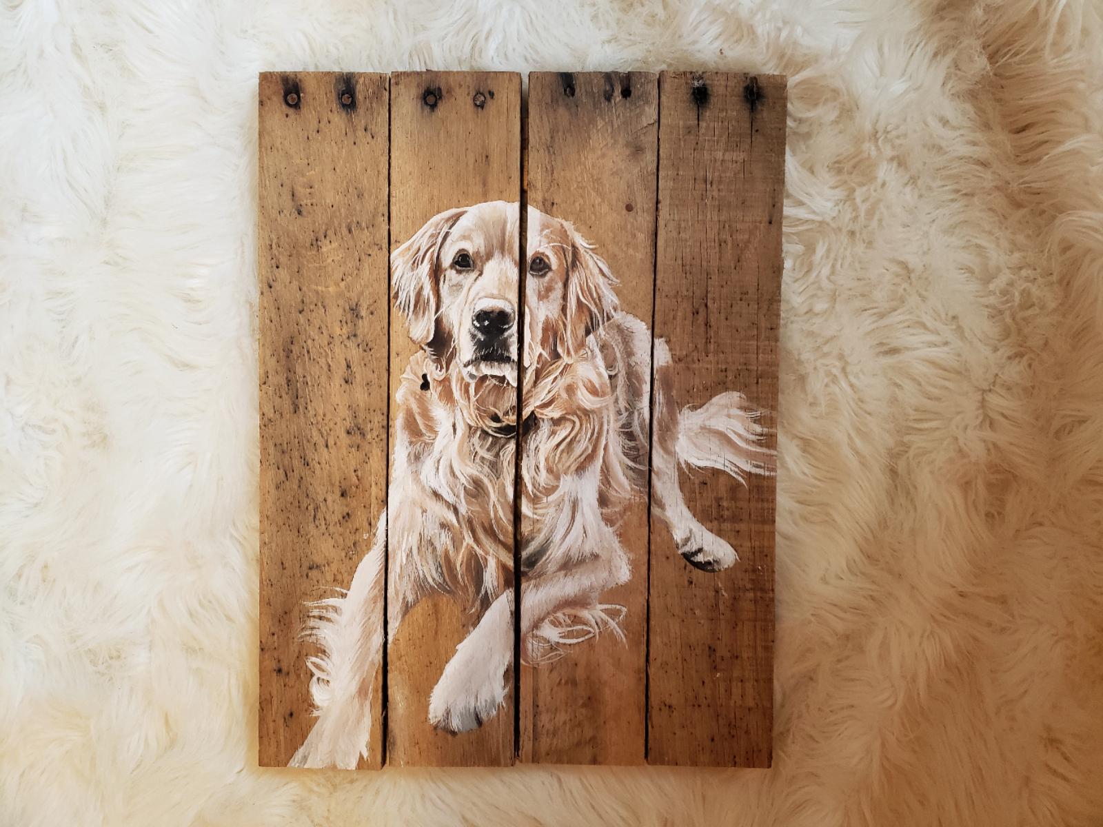Custom hand painted animal portraits on wood : r/crafting