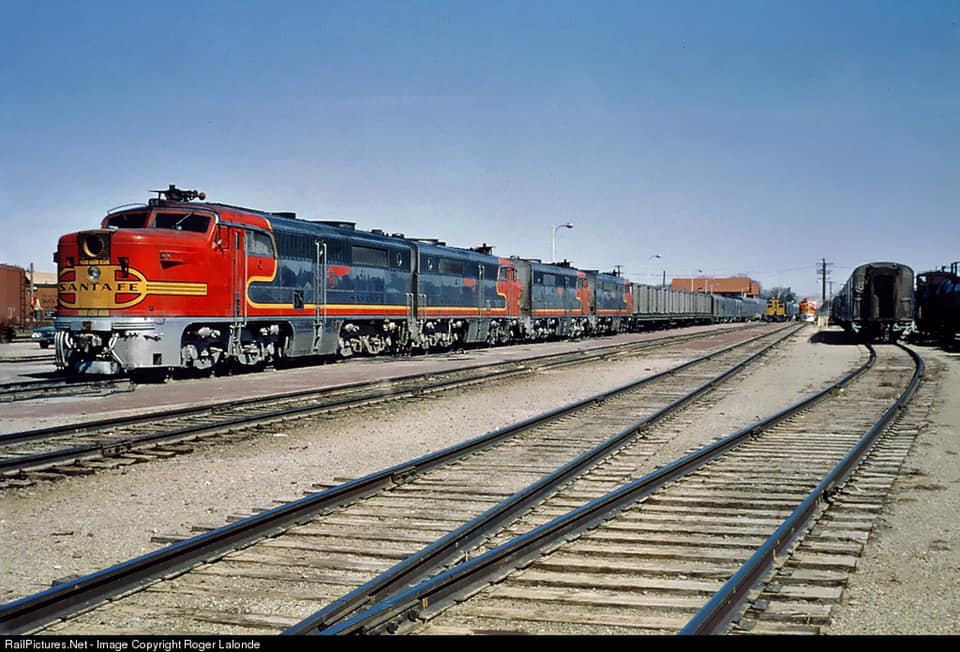 Westbound Santa Fe train 1 the San Francisco Chief at Amarillo station
