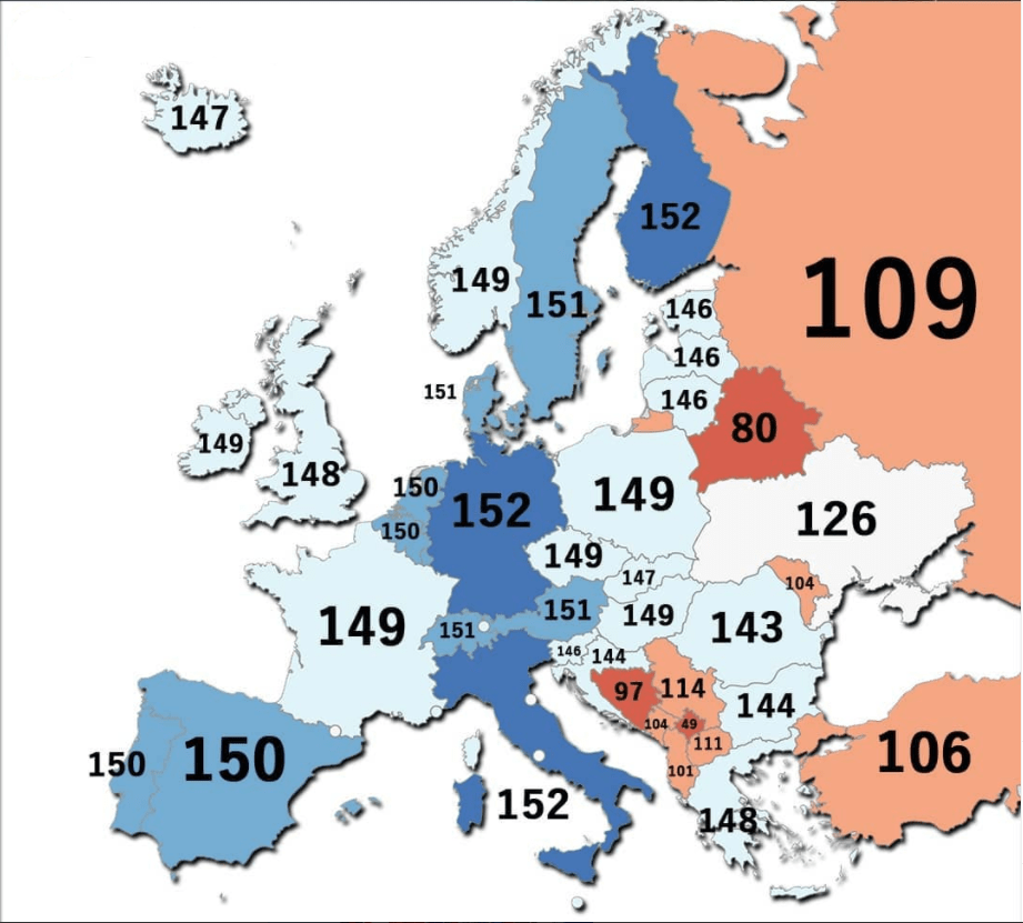 How many countries can visit without a visa? r/MapPorn