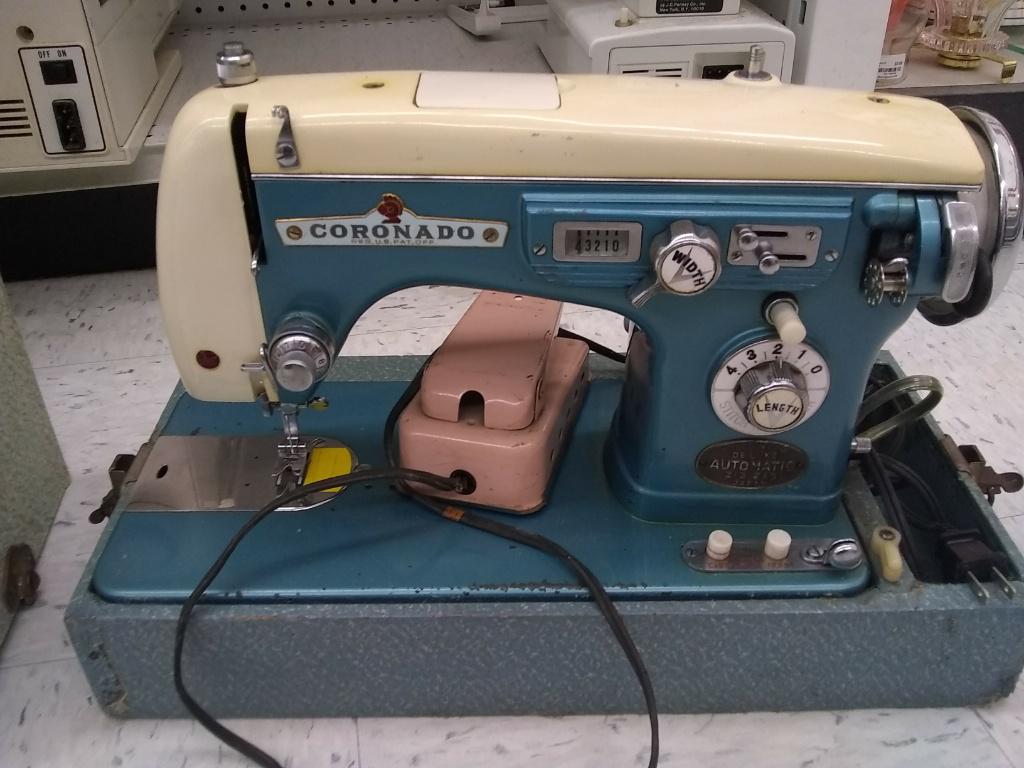 This vintage sewing machine at the thrift store looks cool, and seems