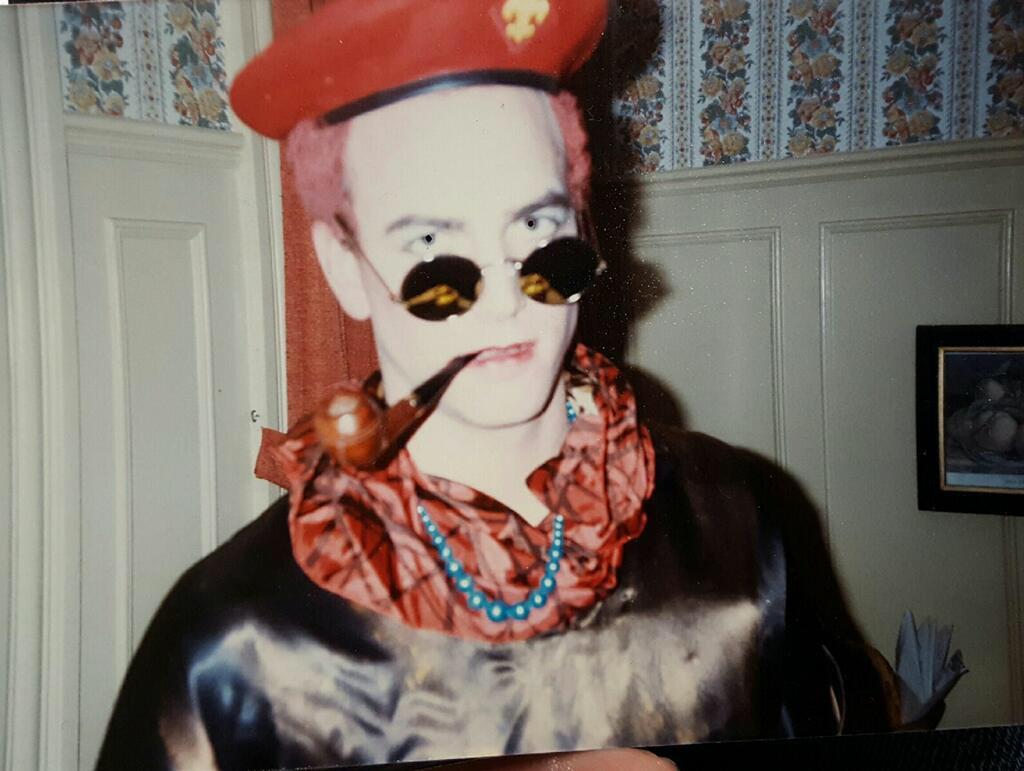 Me 1984 dressed as Boy right before I sang Karma Chameleon