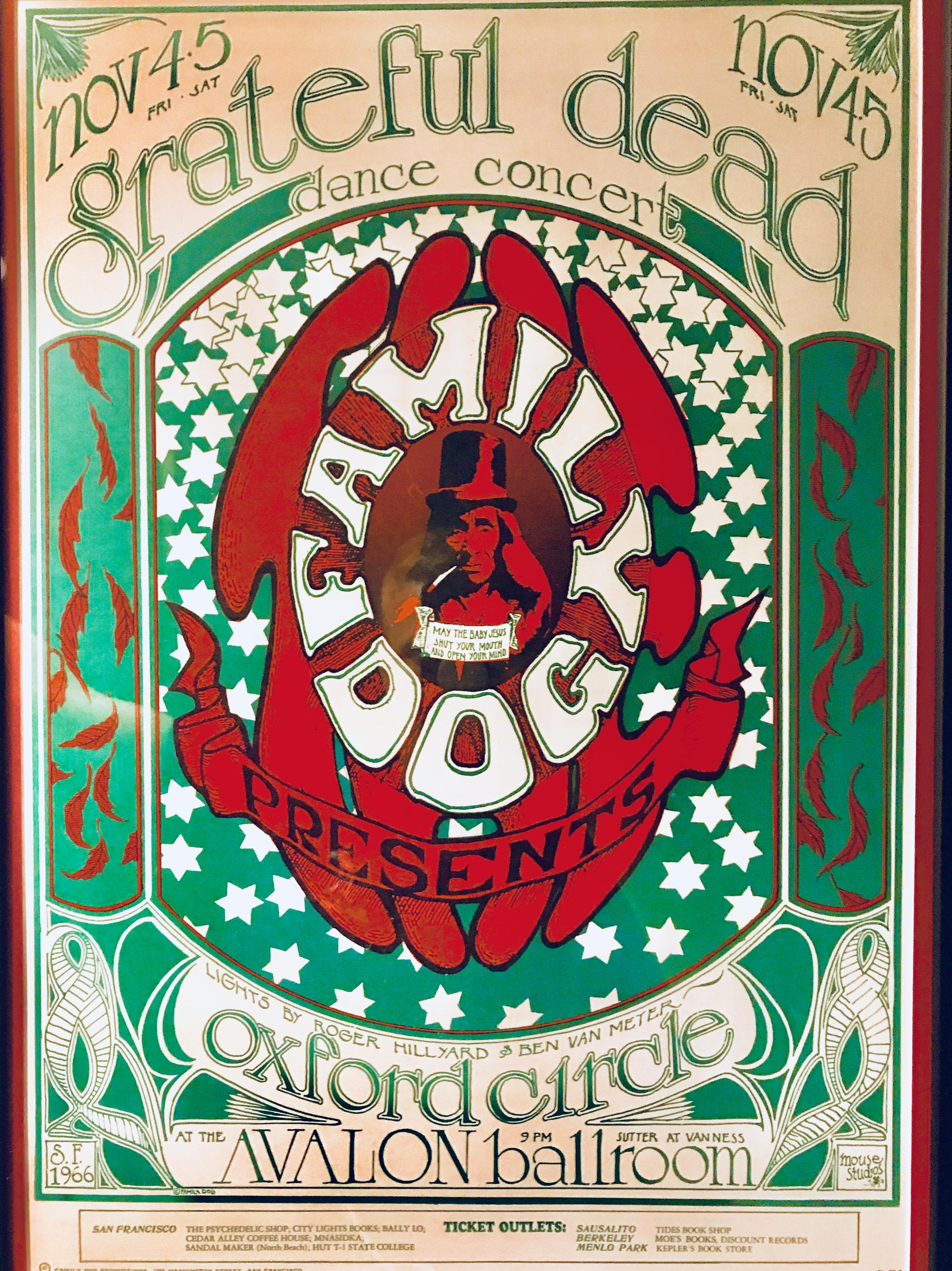 Grateful Dead Avalon Ballroom, Nov 45, 1966. San Francisco, CA