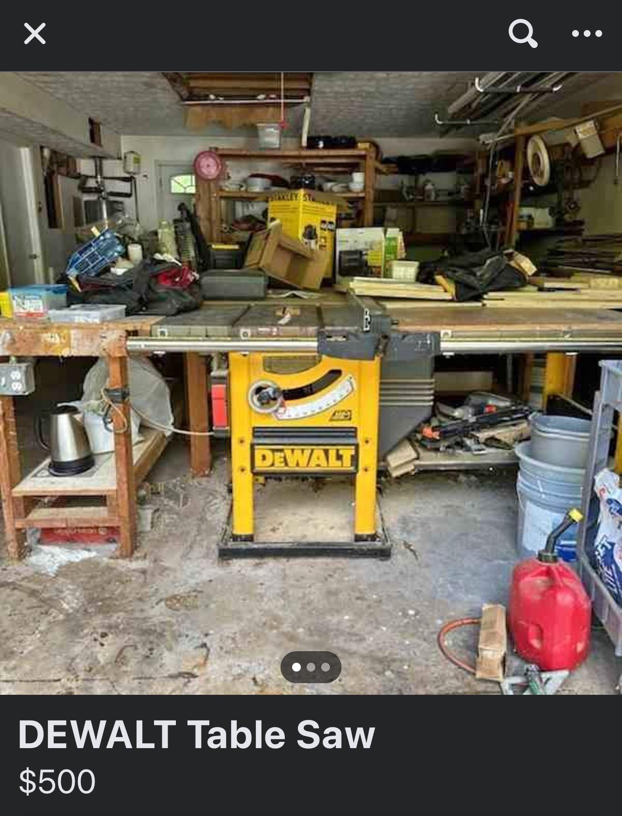 Dw746 table saw r/Dewalt