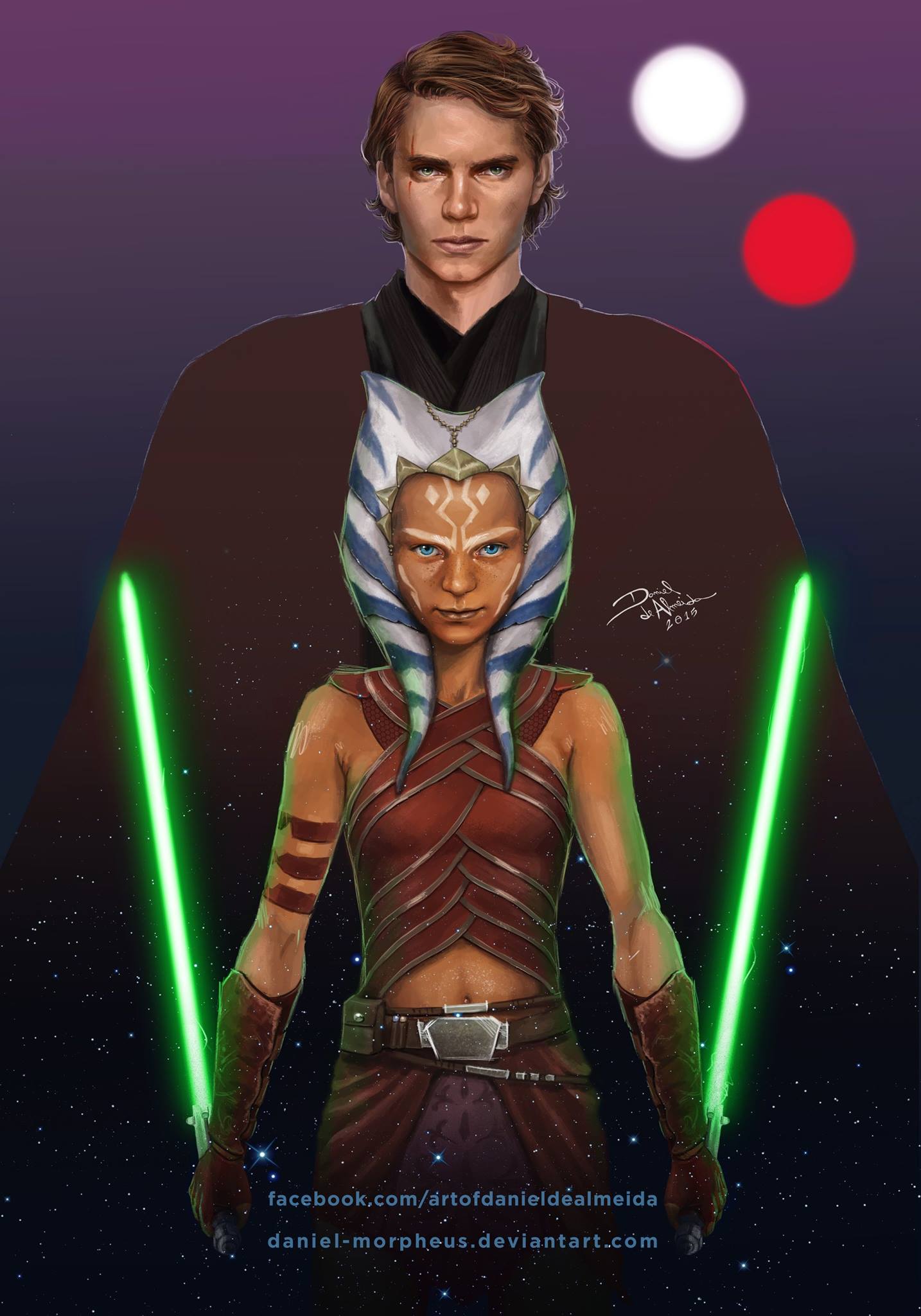 Anakin and Ahsoka by Daniel de Almeida r/StarWars