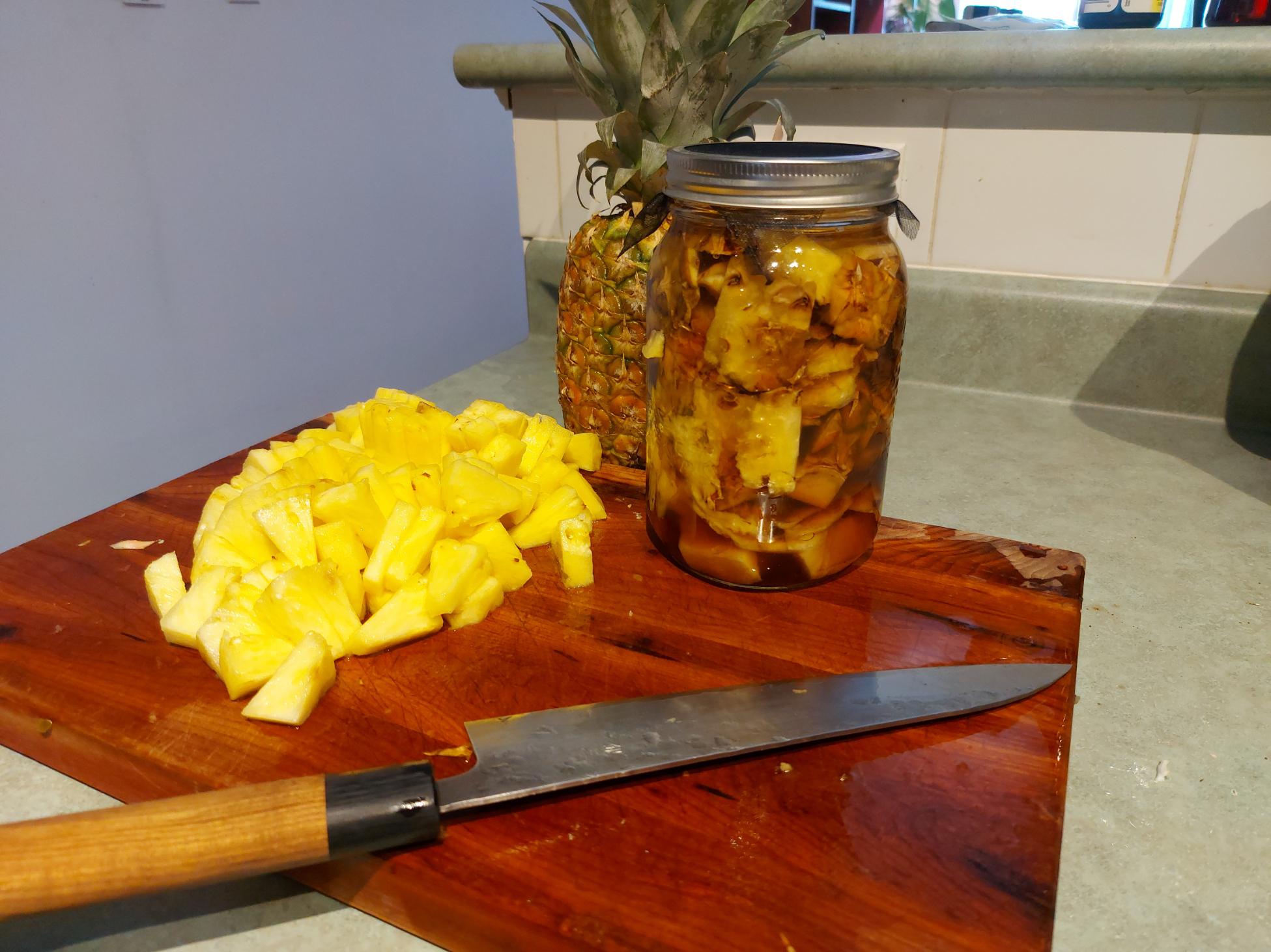 Making pineapple vinegar with leftover skin and core r/noscrapleftbehind