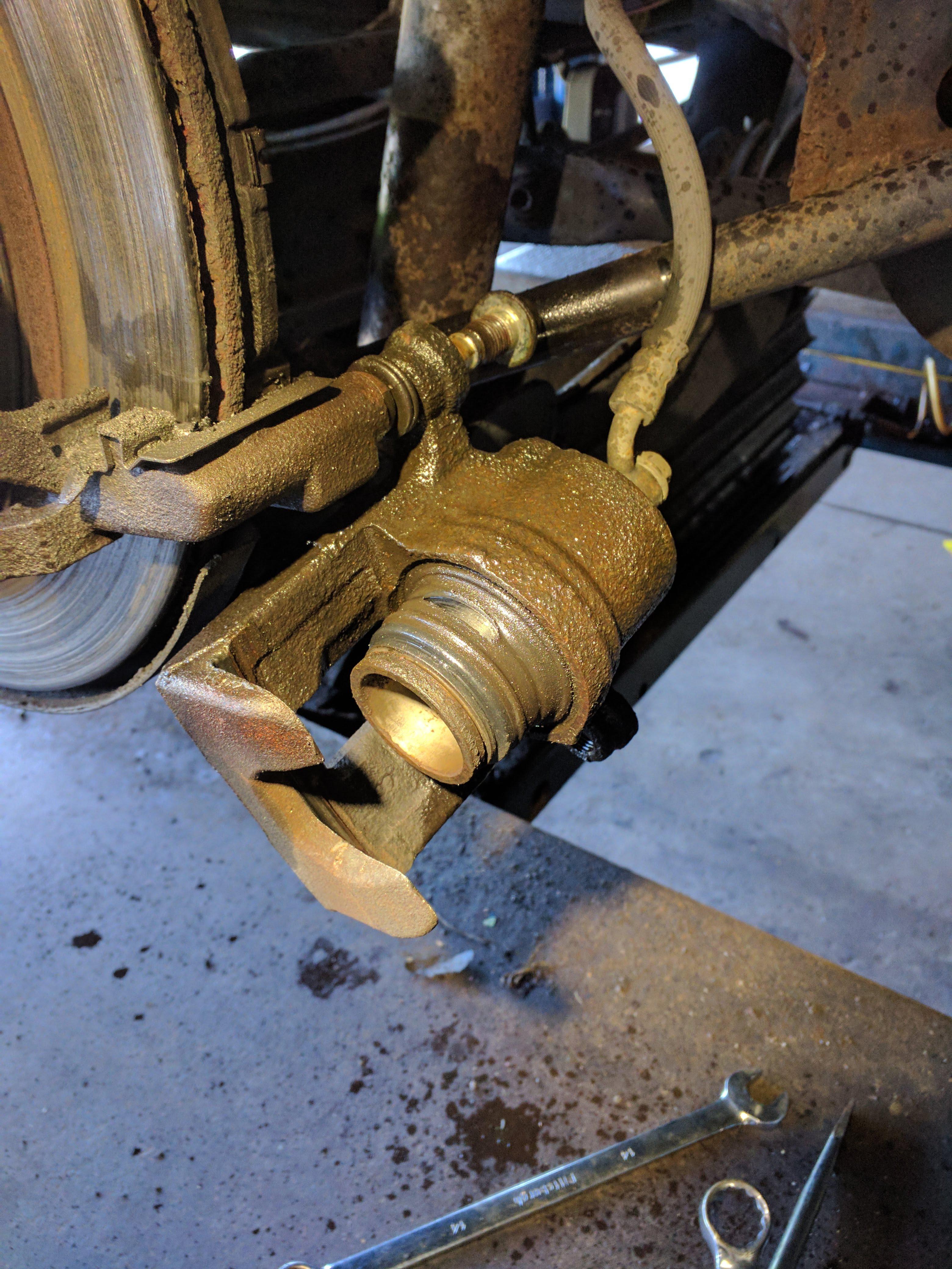 Customer states the grinding sound stopped but now the brake pedal goes