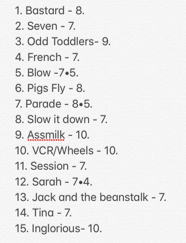 Tyler The Creator Bastard Tracklist