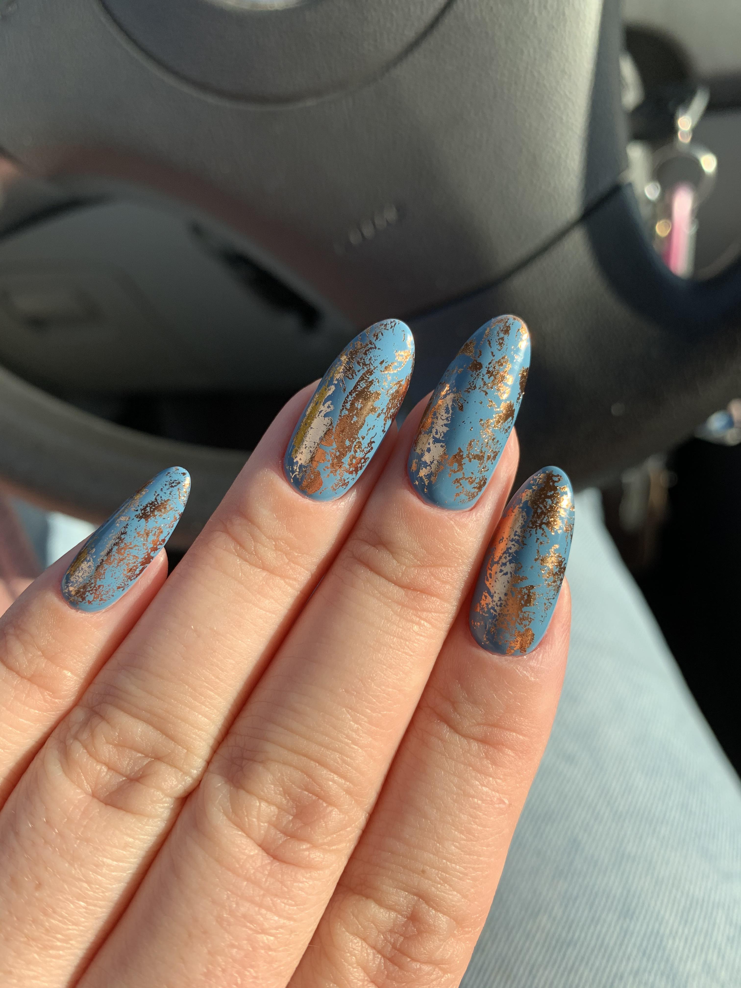 I bought rose gold nail foils to have my tech try, I’m SO happy with