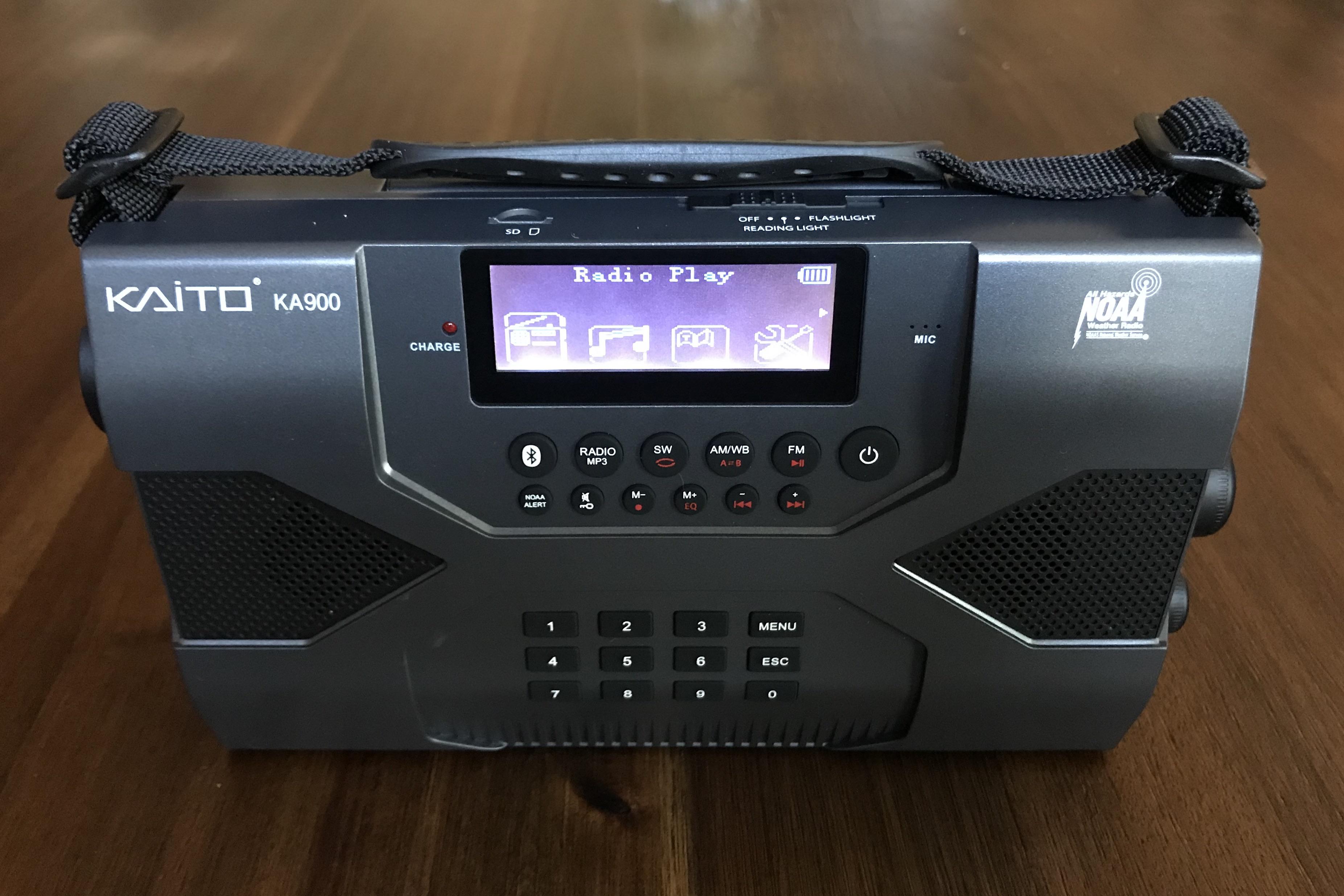 Kaito 900 Emergency Radio, runs off a standard button top 18650 r