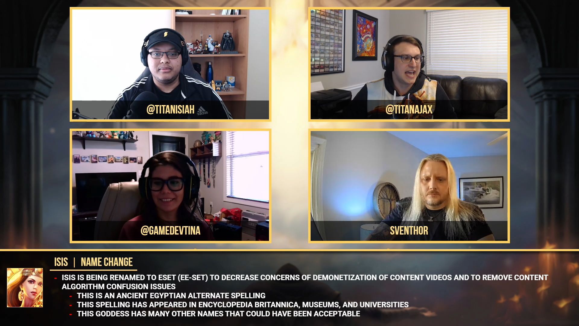 Isis Being Changed To Eset Smite