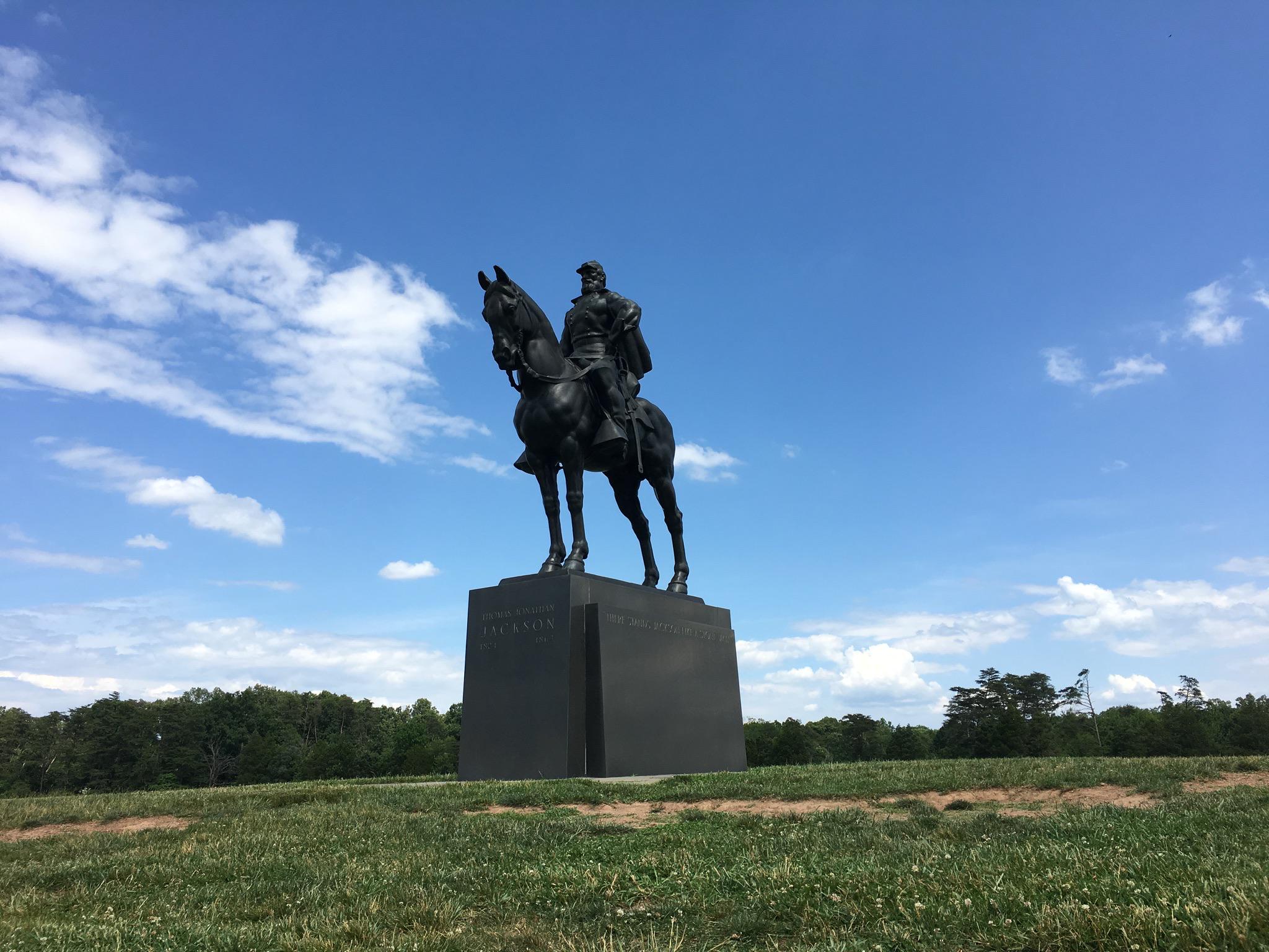 Monument to Confederate general Thomas “Stonewall” Jackson at the First Battle of Bull Run in