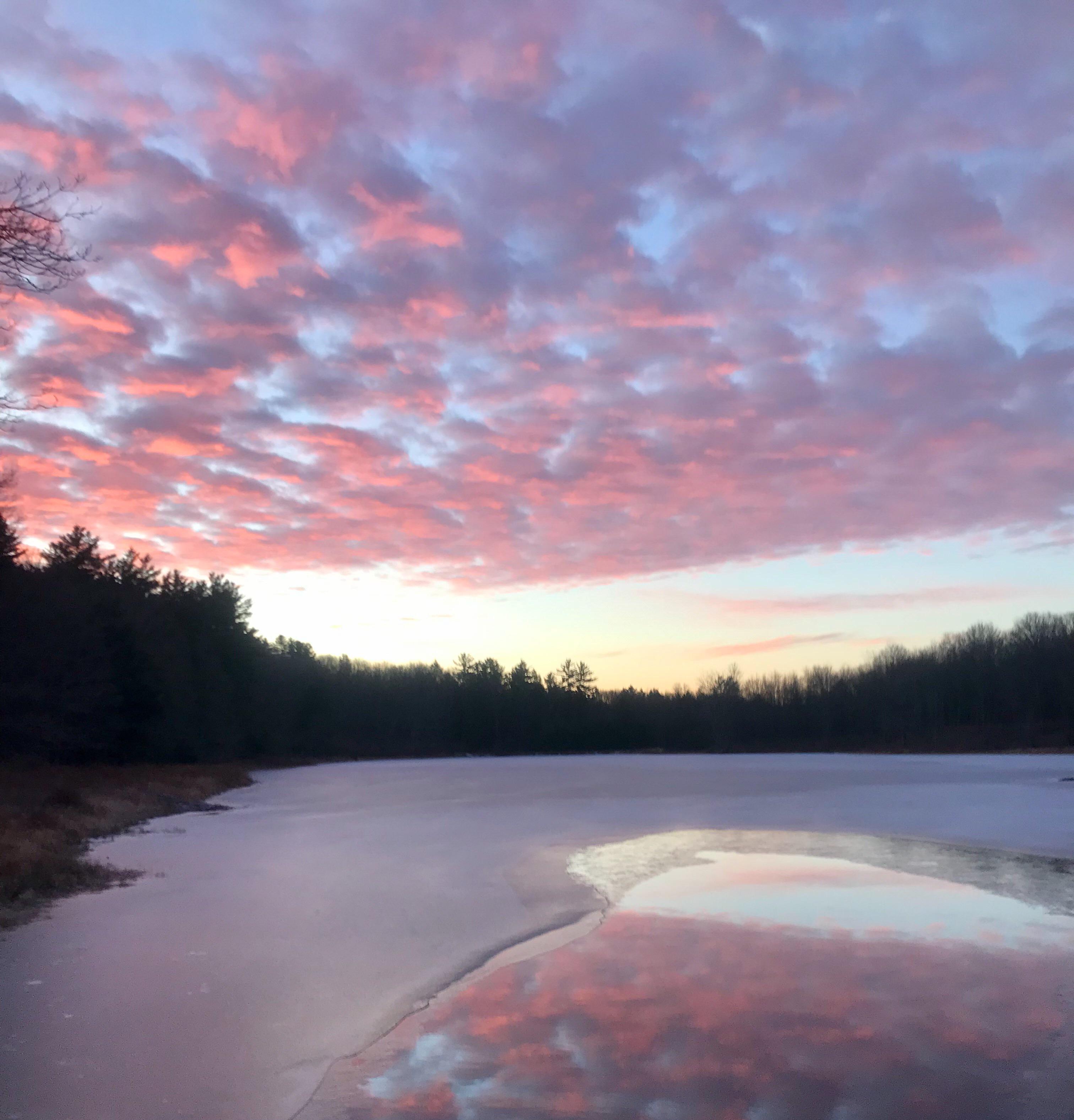 Sunrise this morning over the lake I live on in Northeastern