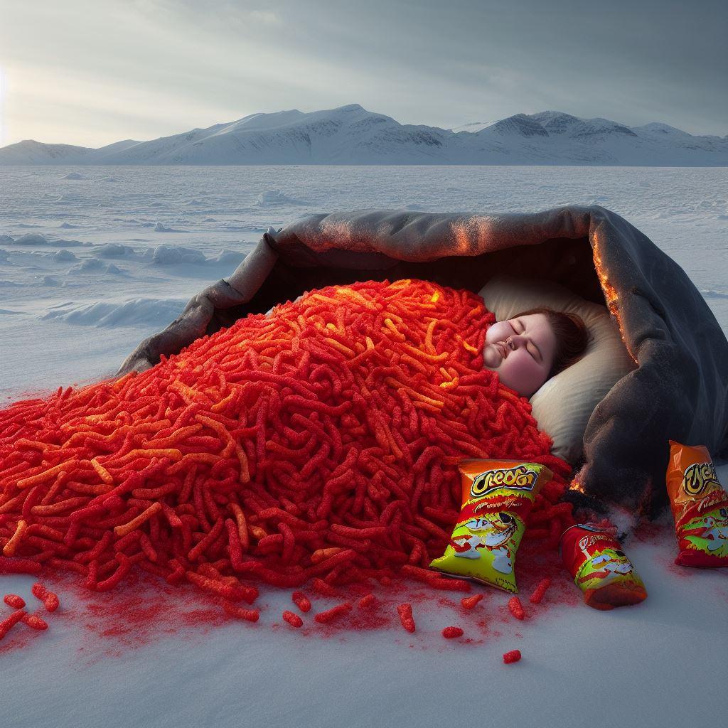 did you know that flaming hot cheetos and can keep you warm in