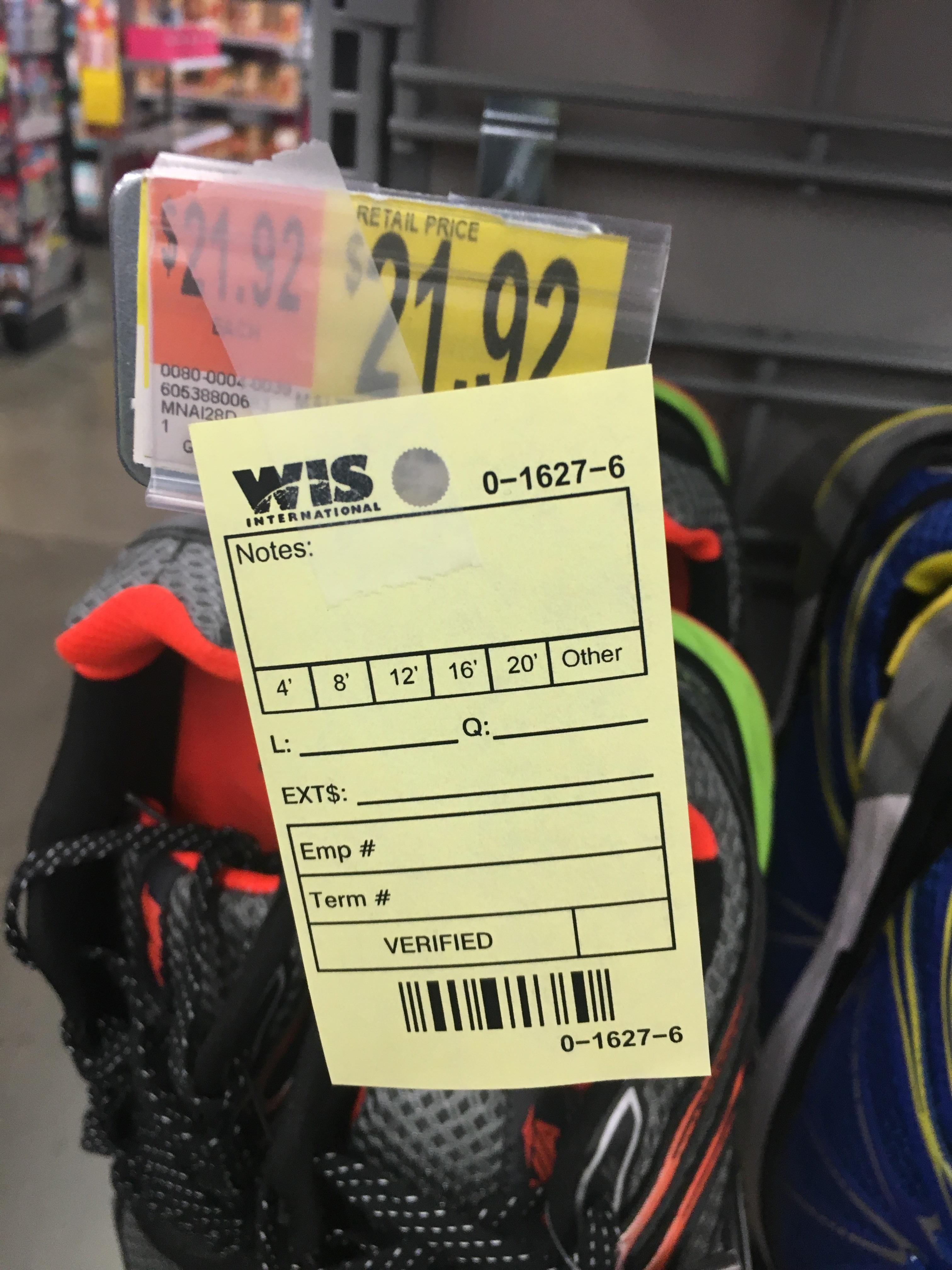 Saw this tag on all over in my local Walmart, like on every aisle and