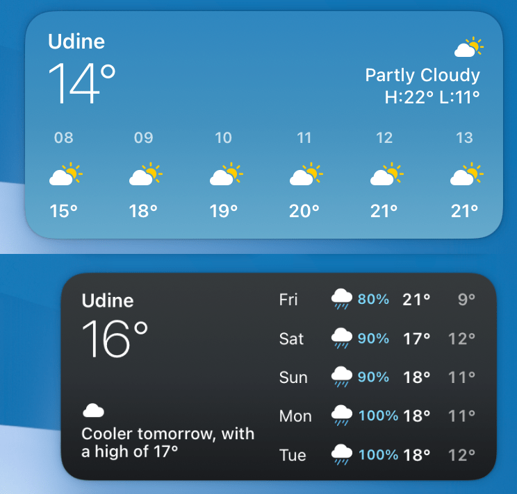 Sometimes my meteo widget switch from the first (normal) layout to the