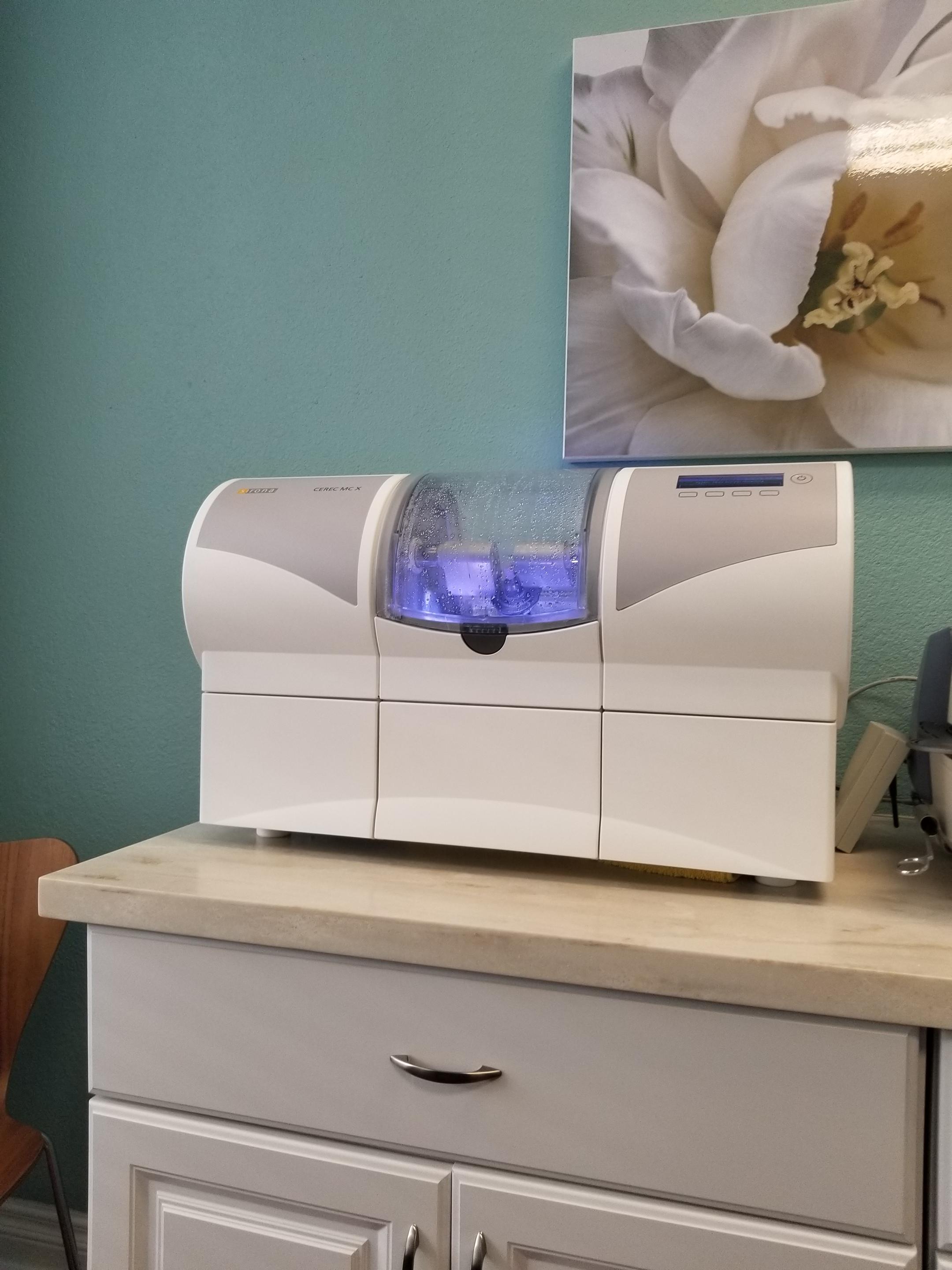 Digital dental crown milling machine. My dentist creates the crown on