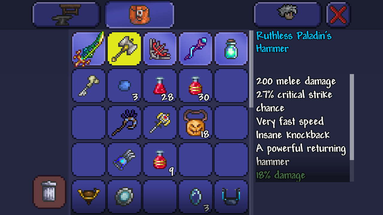 Finally got my Paladin's Hammer to 200 melee damage, worked so hard for