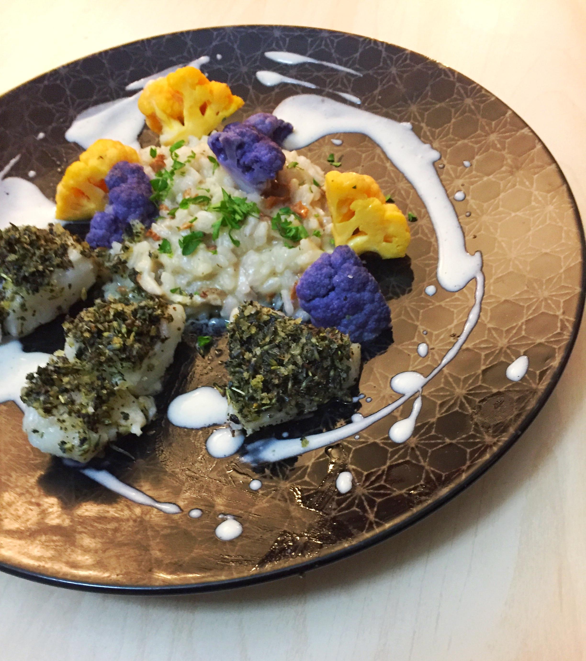 Week 28 Vanilla Vanilla Poached Turbot, Vanilla and Mushroom Risotto