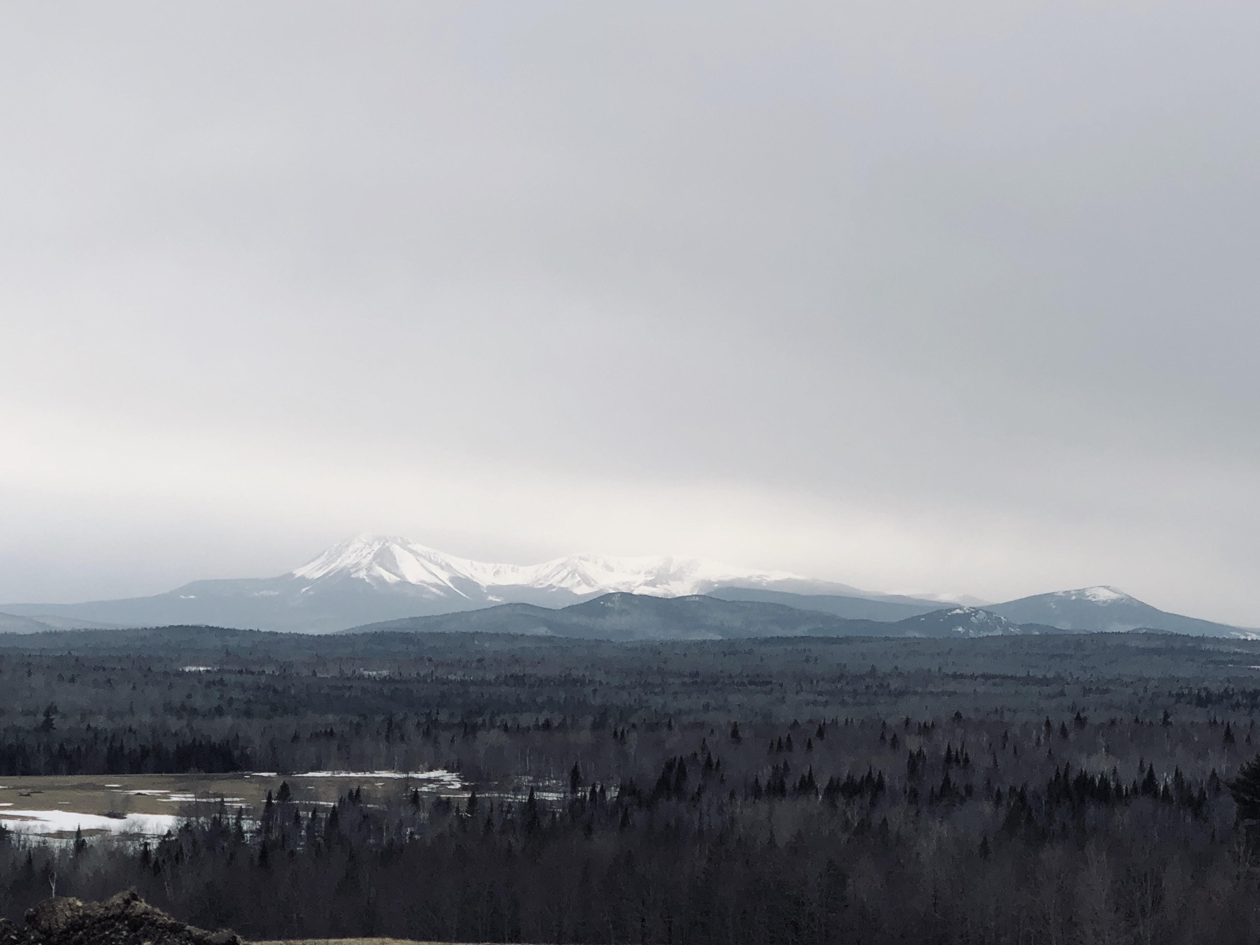 Mt. Katahdin from Rte 1, Patten, ME 4/18/2019 r/Maine