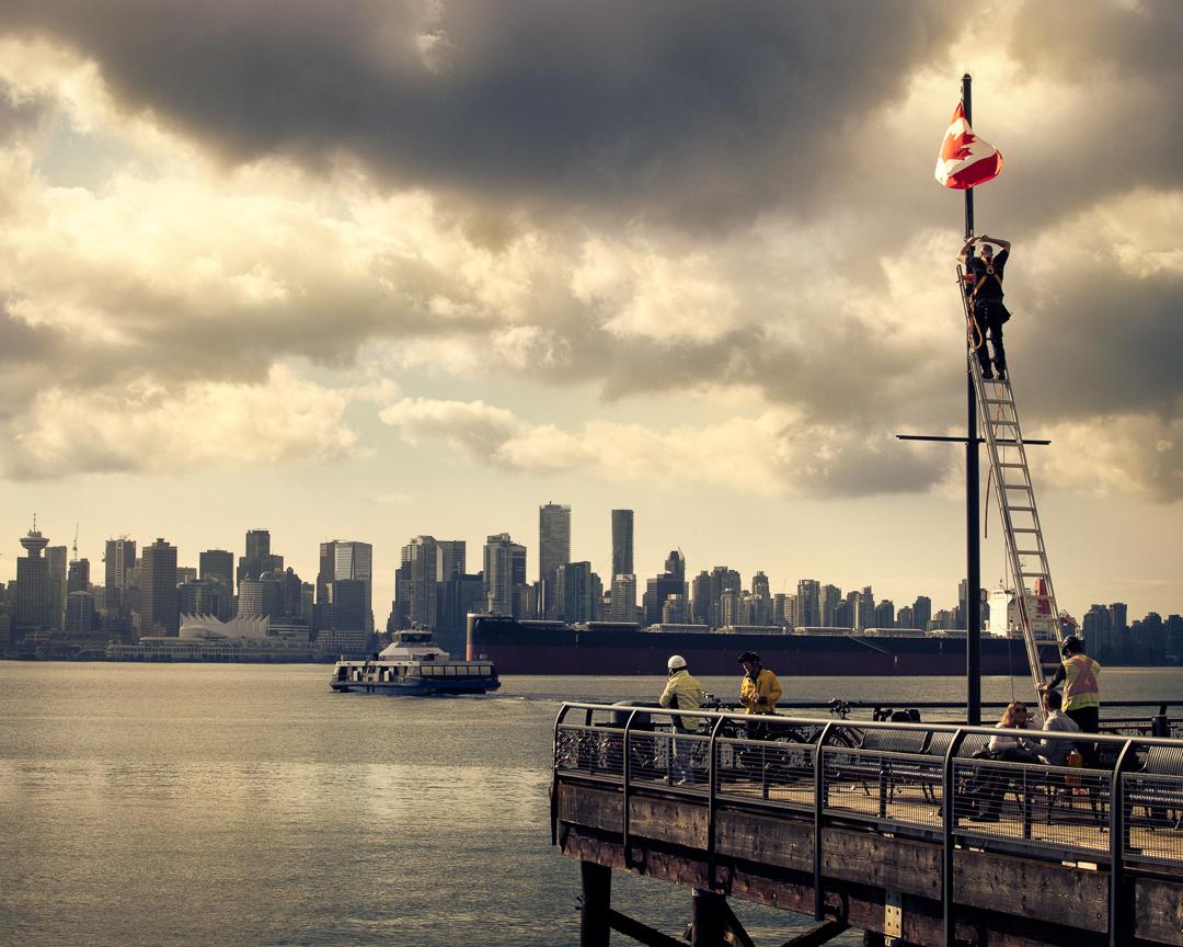 Raising the flag North Vancouver r/britishcolumbia