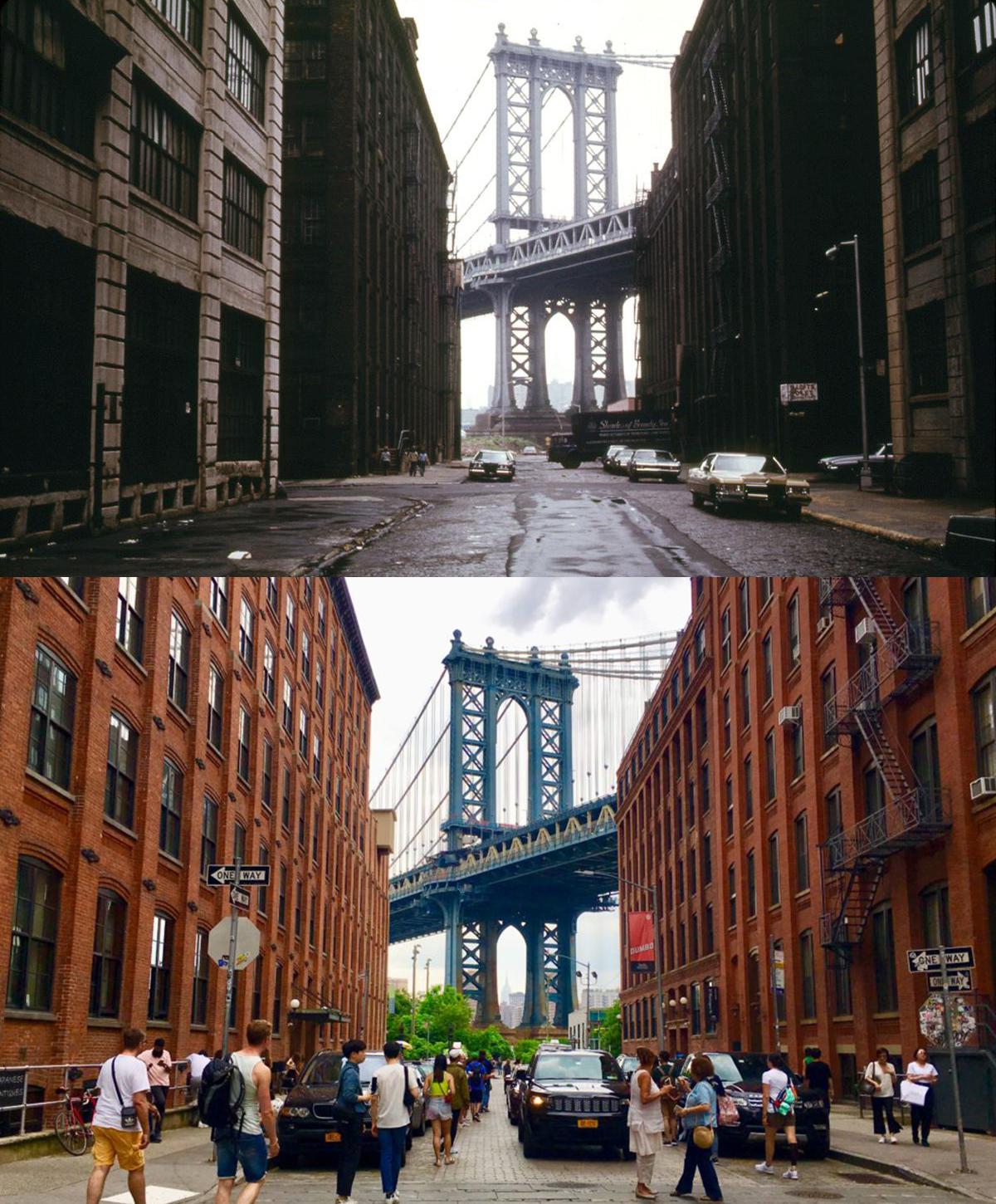Dumbo 1974 and now r/Brooklyn