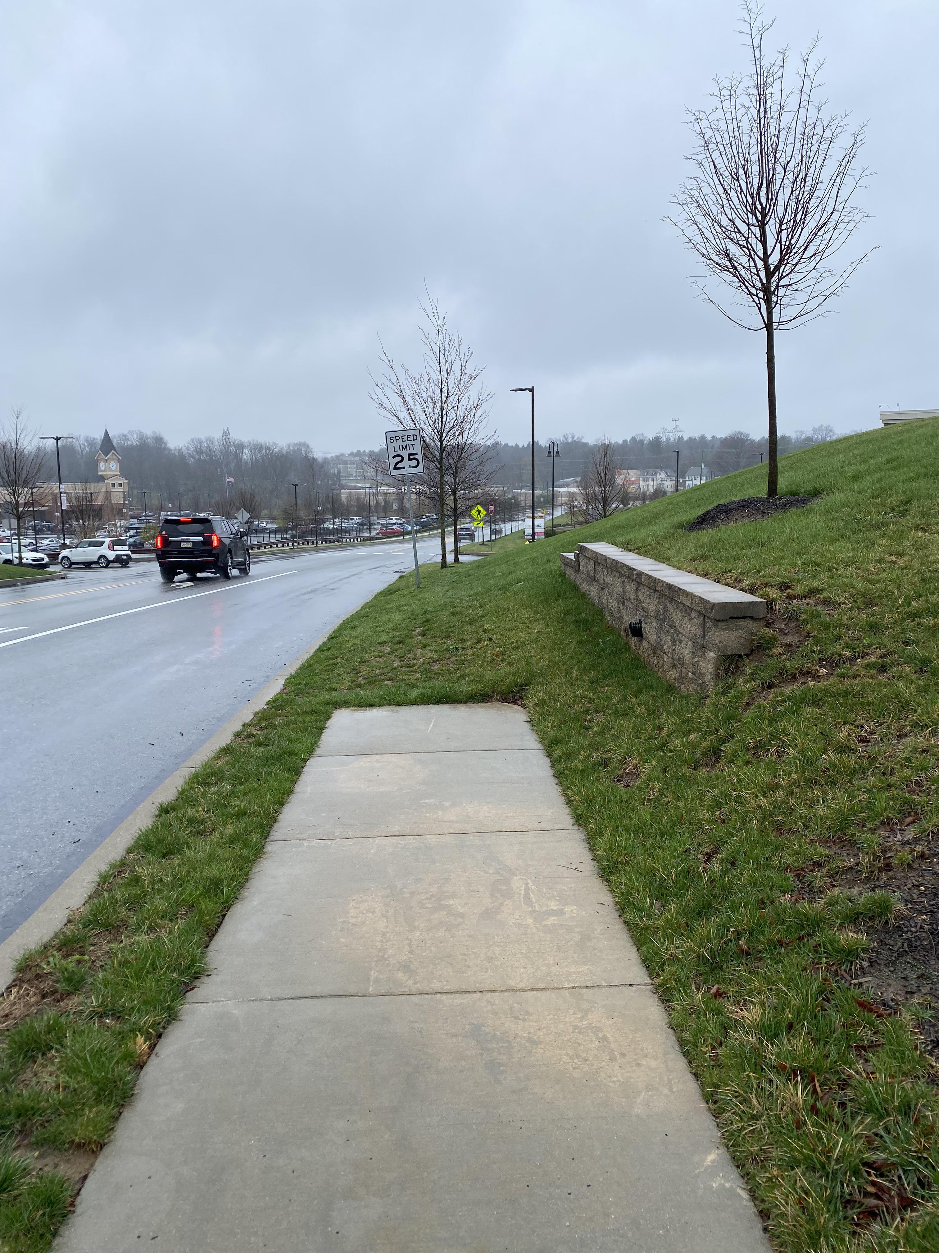 Glen Mills, PA. I tried to walk from the hotel to get groceries. 0.3