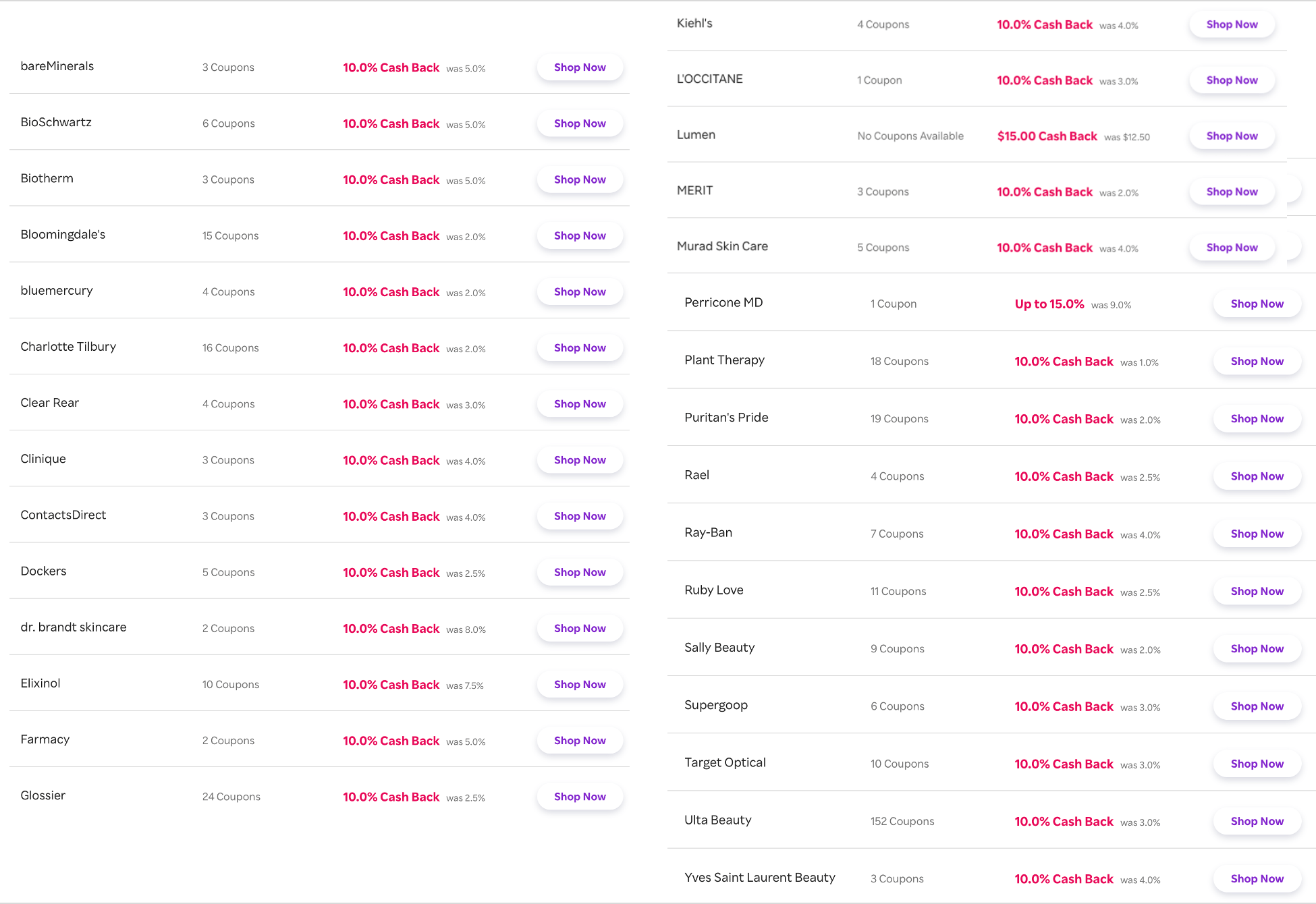 Rakuten 10 cashback on tons of stores today only Ulta, Clinique, Charlotte Tilbury