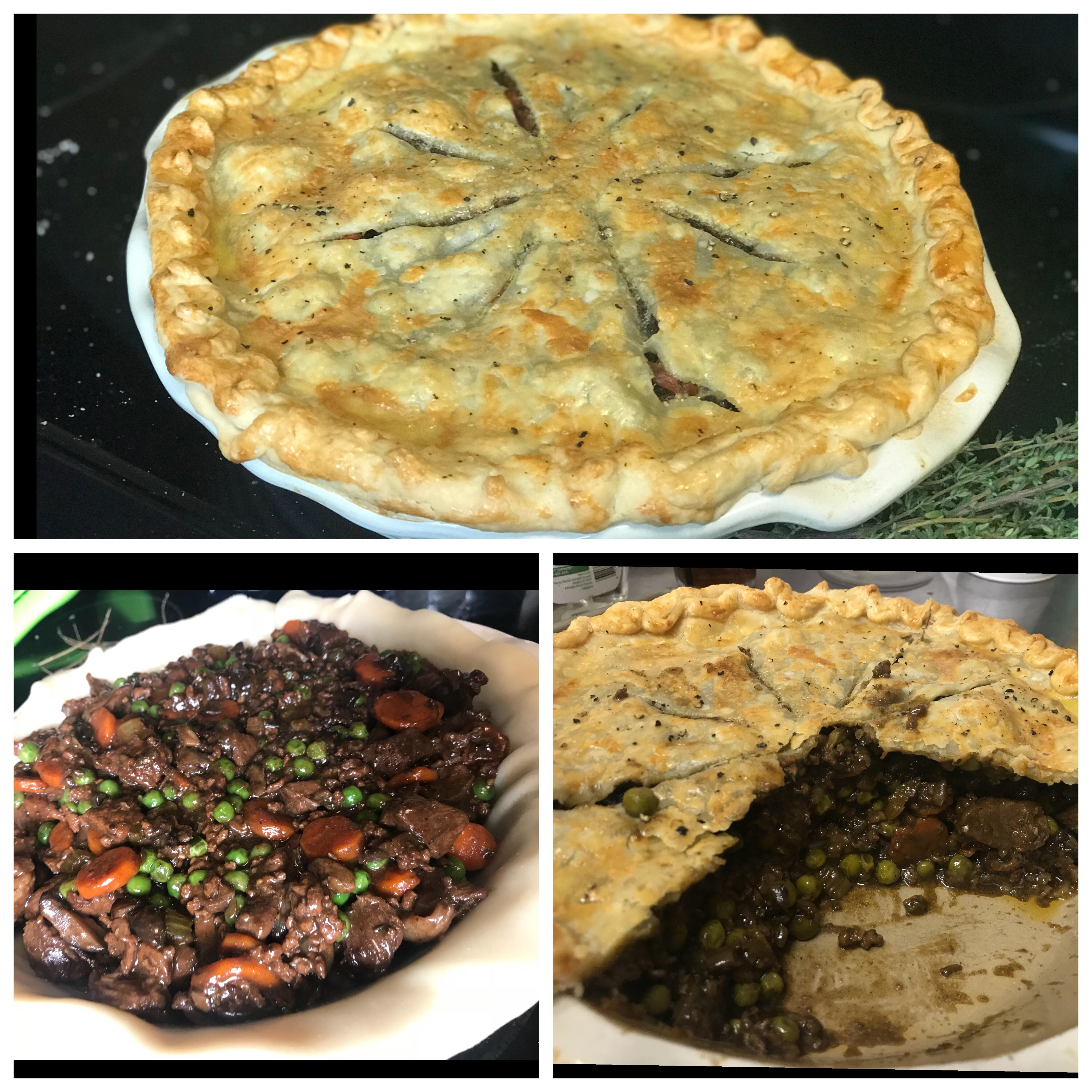 [Homemade] Deep dish meat pie with endcut ribeye and stout beer gravy