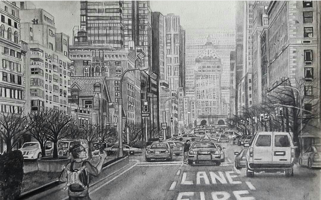 New York Cityscape , 297 x 420 , Graphite pencils r/Art