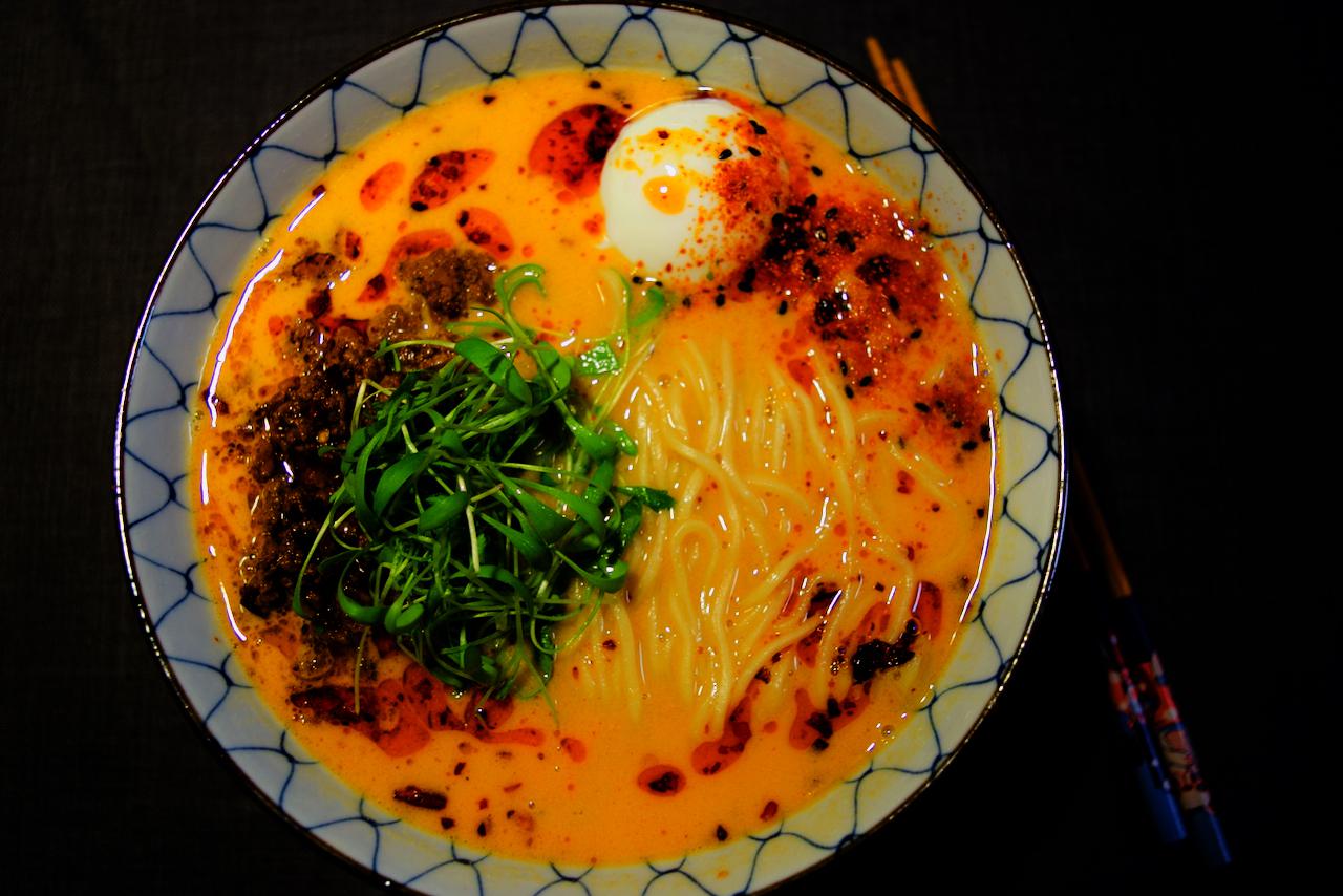 Experimenting with Durum wheat noodles Tantan Ramen with minced meat