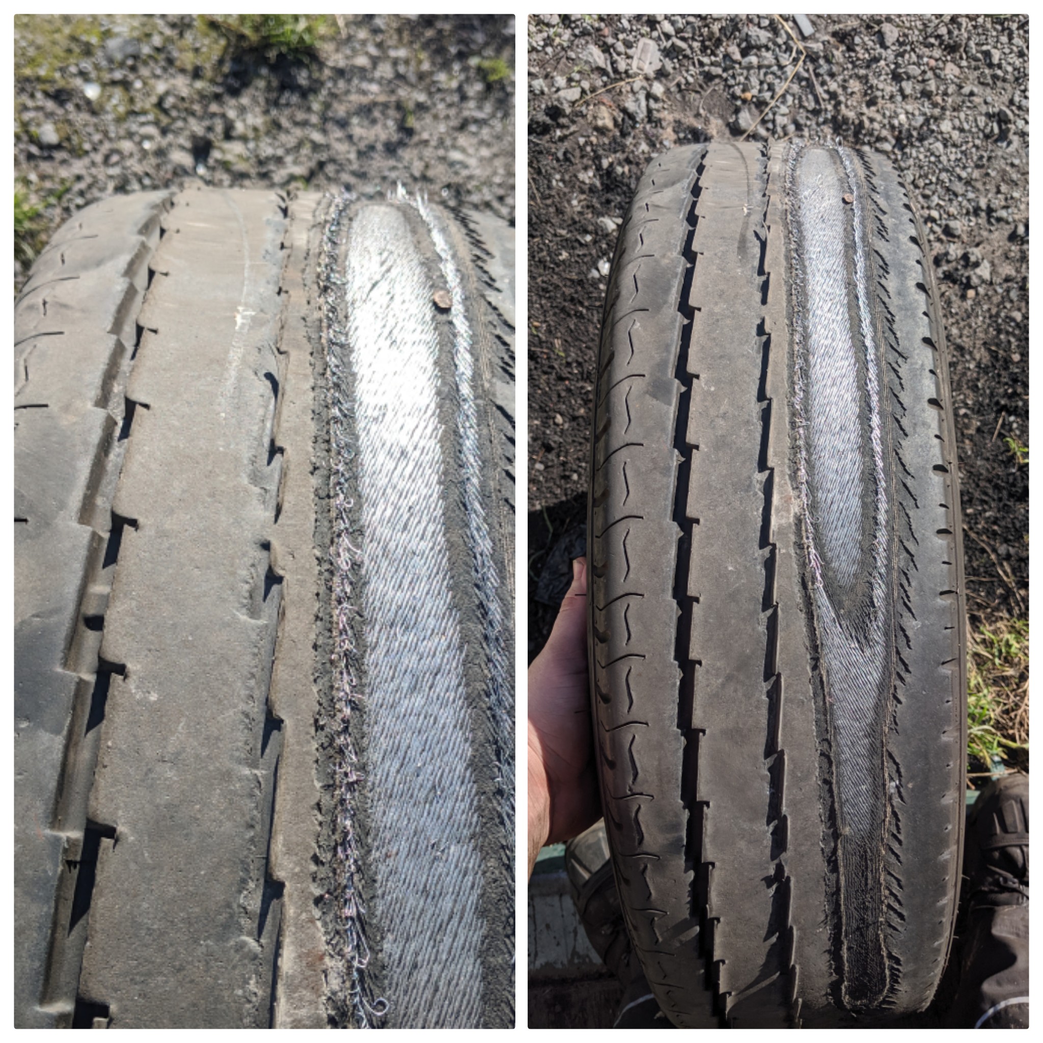 Believe it or not, this brand new tyre has only been on the vehicle 3