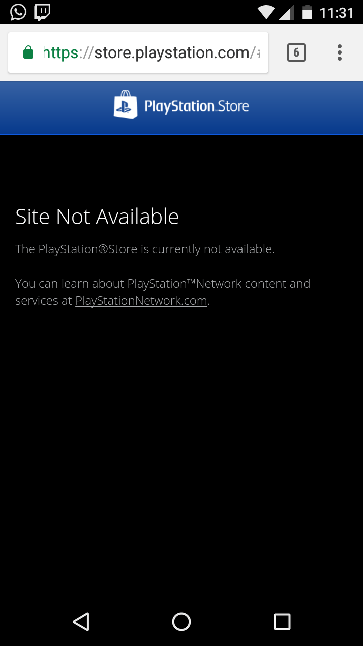 [Screenshot] Playstation store not working on pc and mobile, anyone knows how to fix? Is this