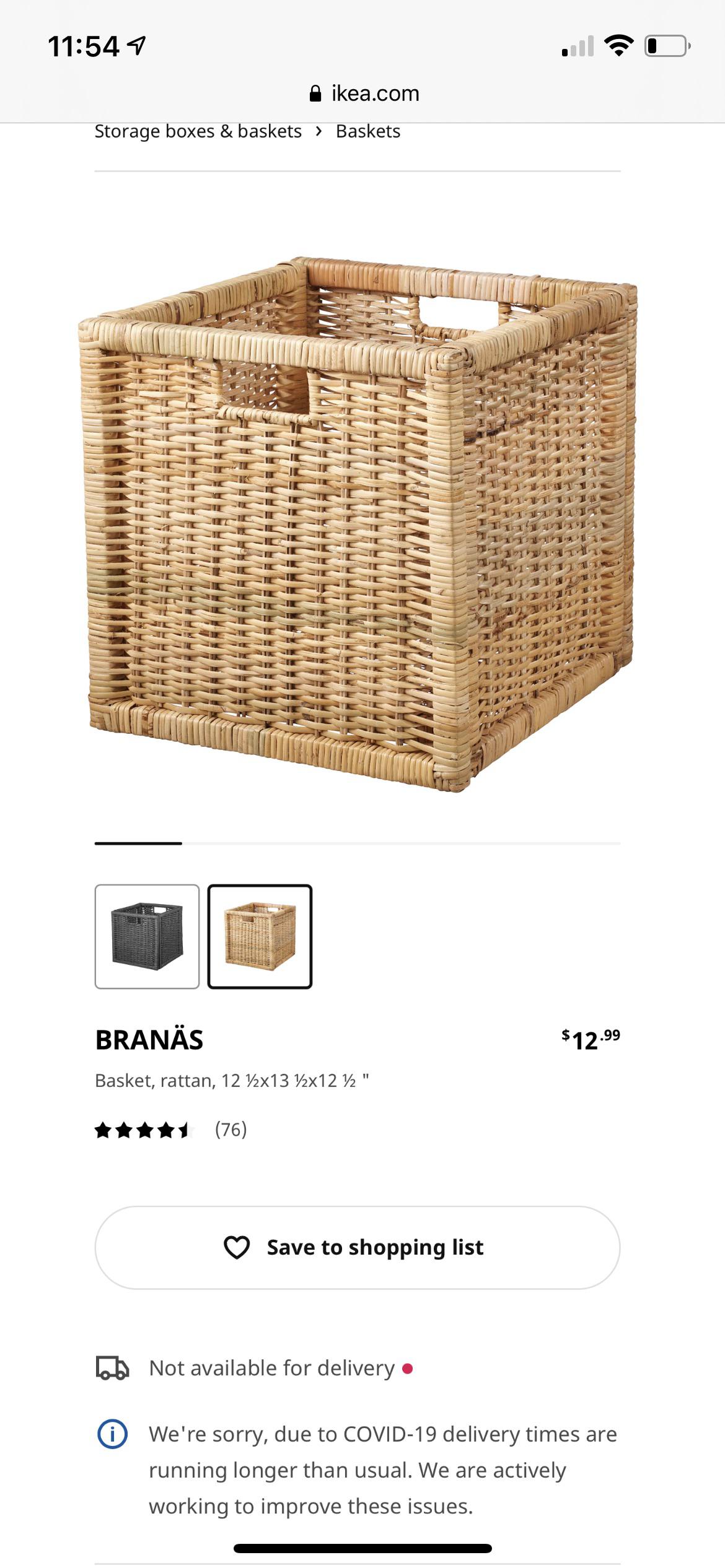 Does anyone know if the Branas basket was ever available for delivery