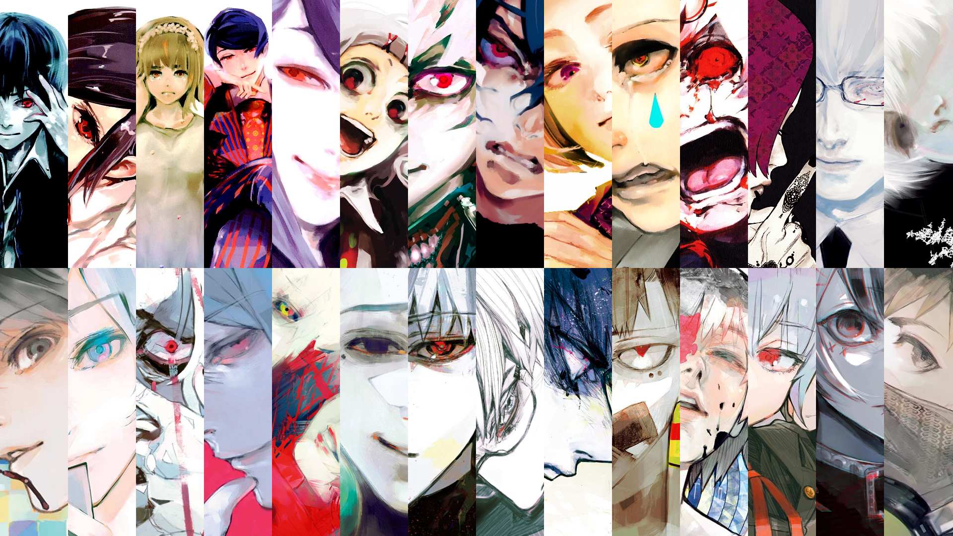 Tokyo Ghoul & TokyoGhoul re Volume covers wallpaper (1920x1080